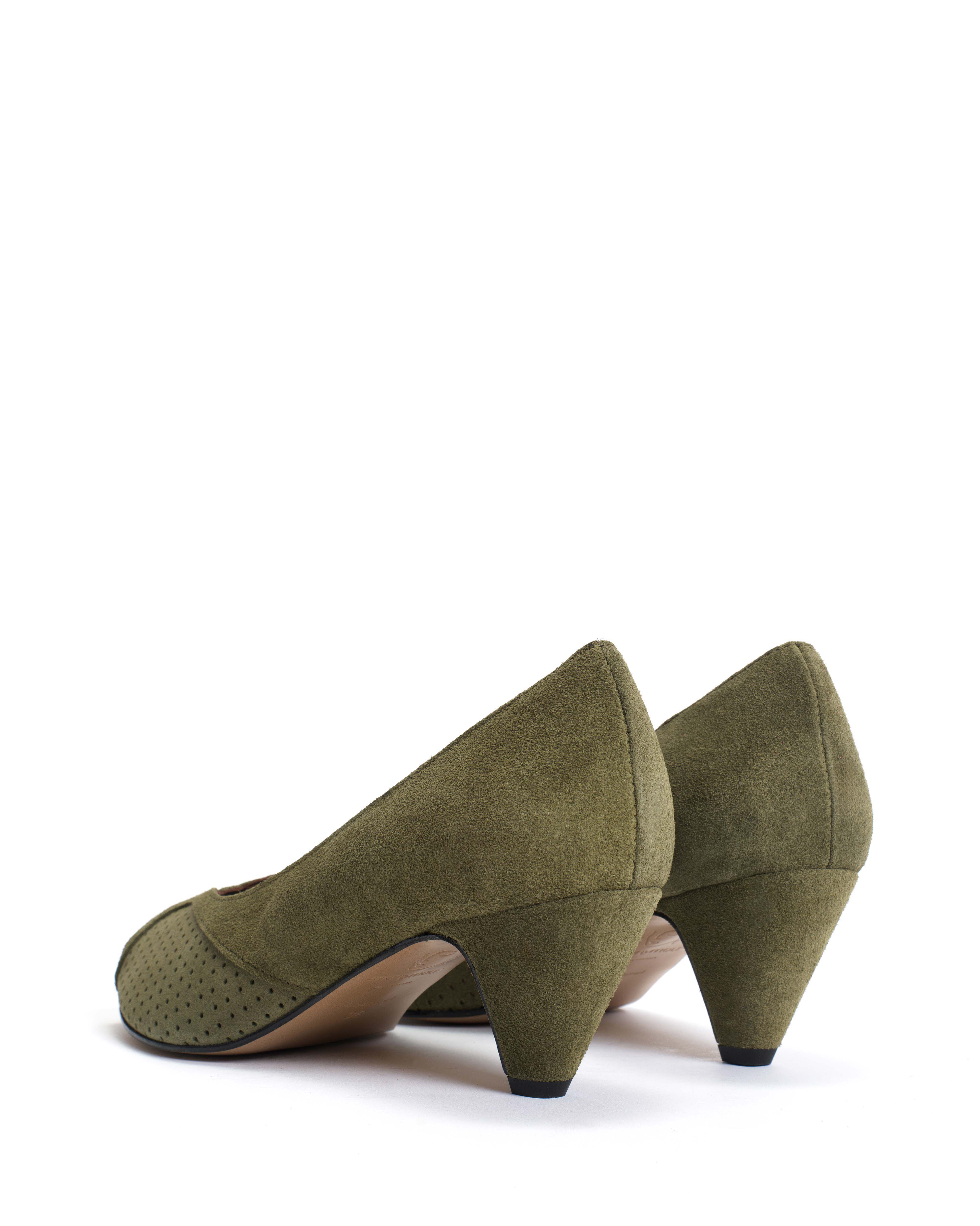 Tiffany stiletto Calf suede Olive green - Image 4