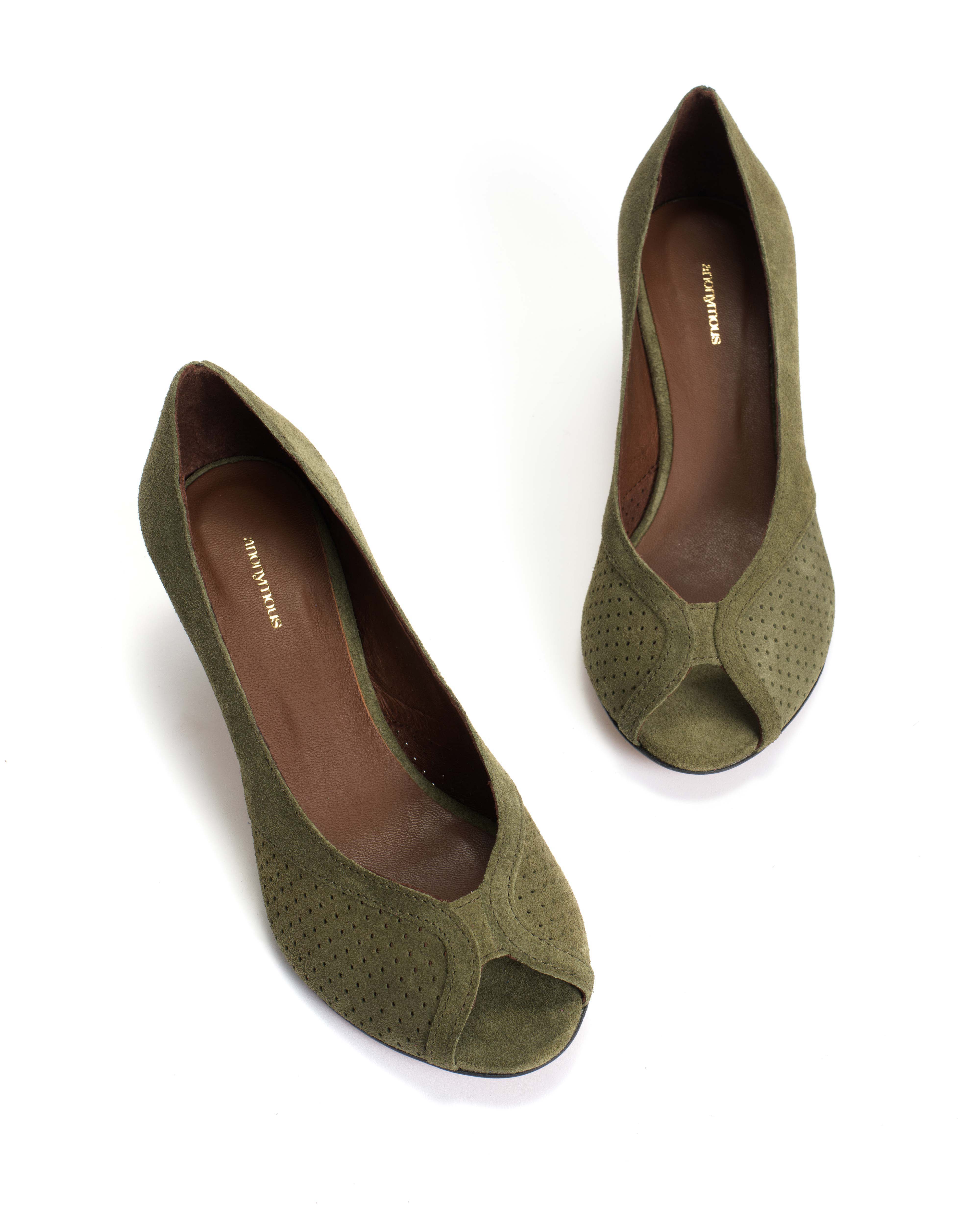 Tiffany stiletto Calf suede Olive green - Image 5