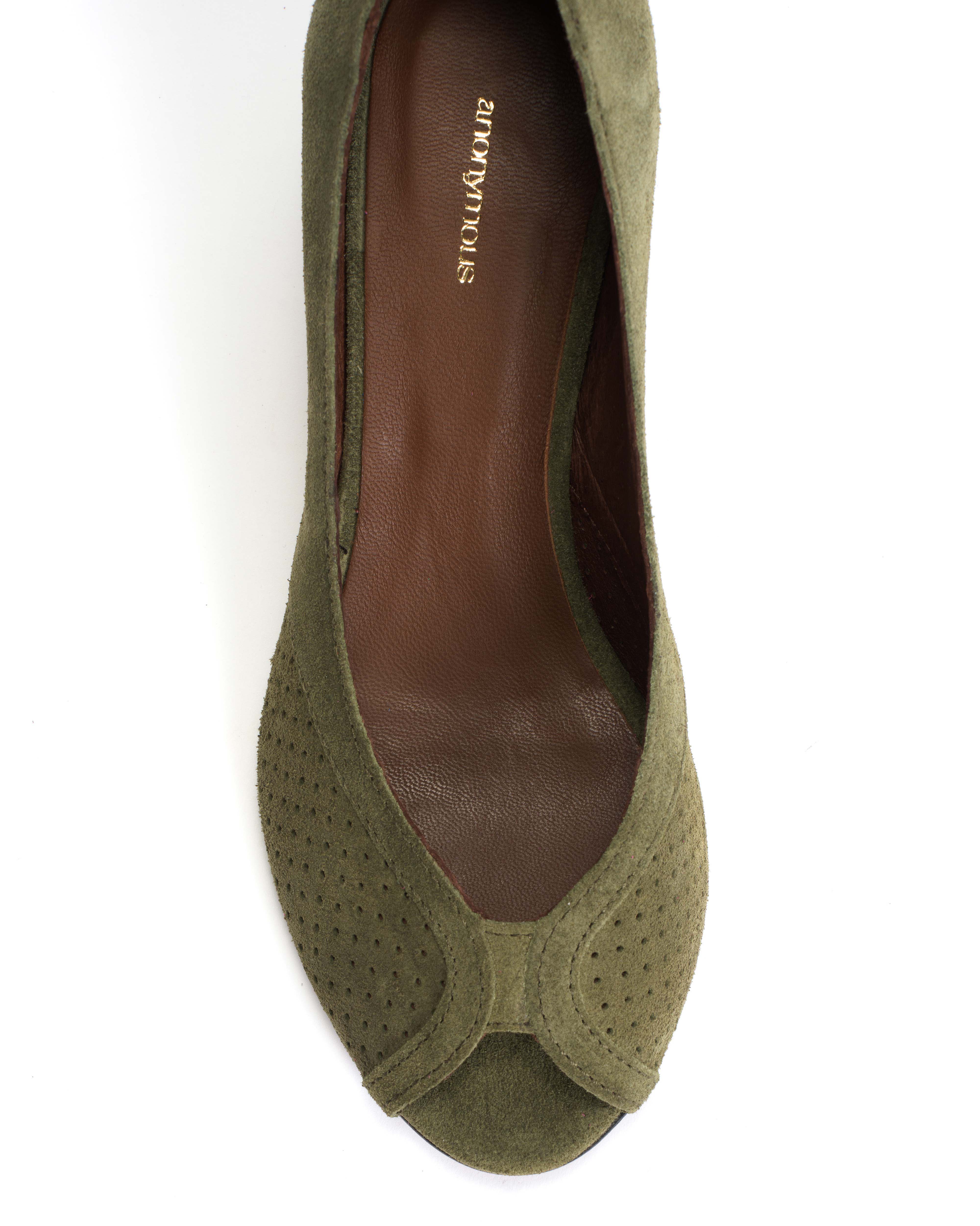 Tiffany stiletto Calf suede Olive green - Image 6