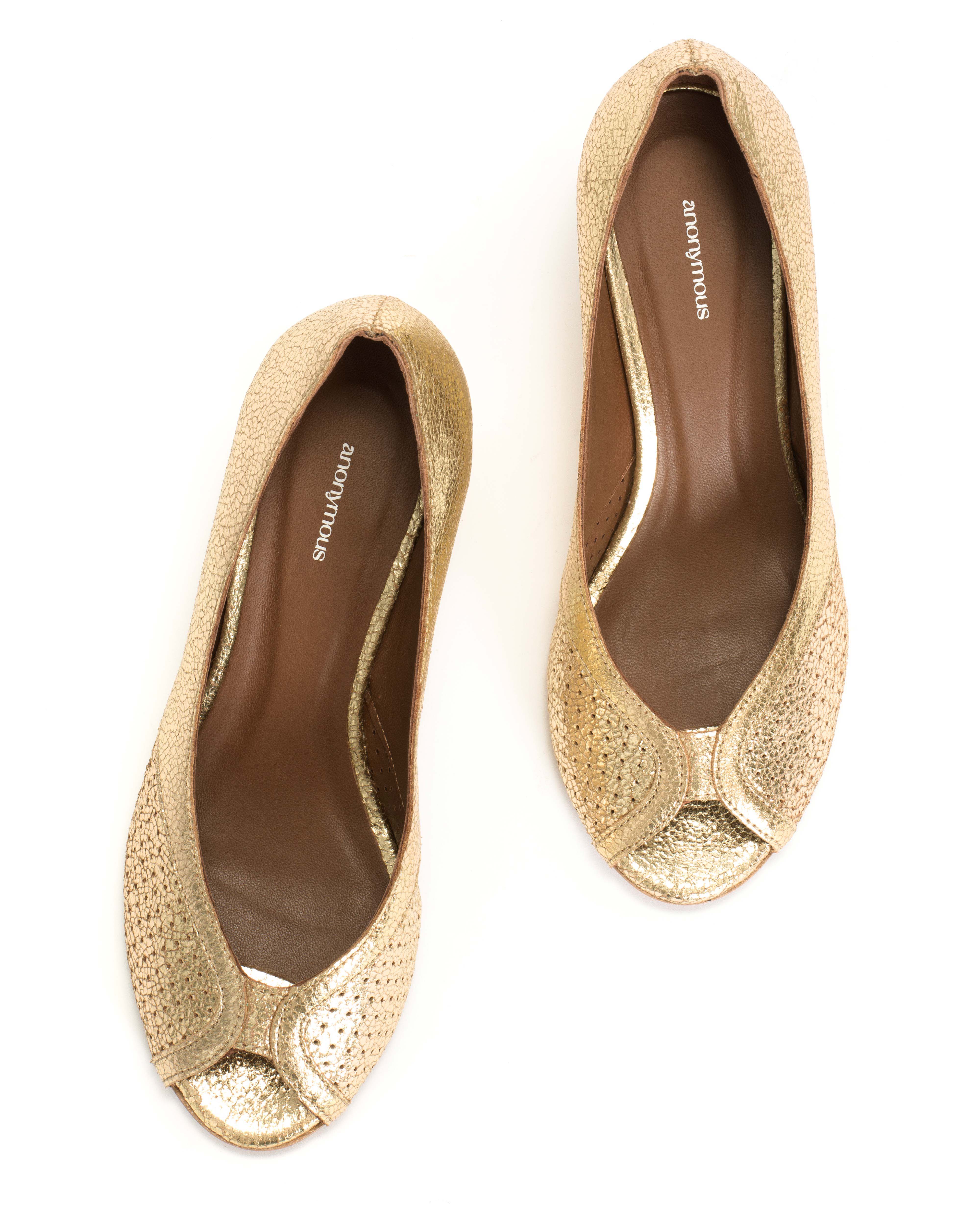 Tiffany stiletto Crackled metallic goat Gold - Image 4