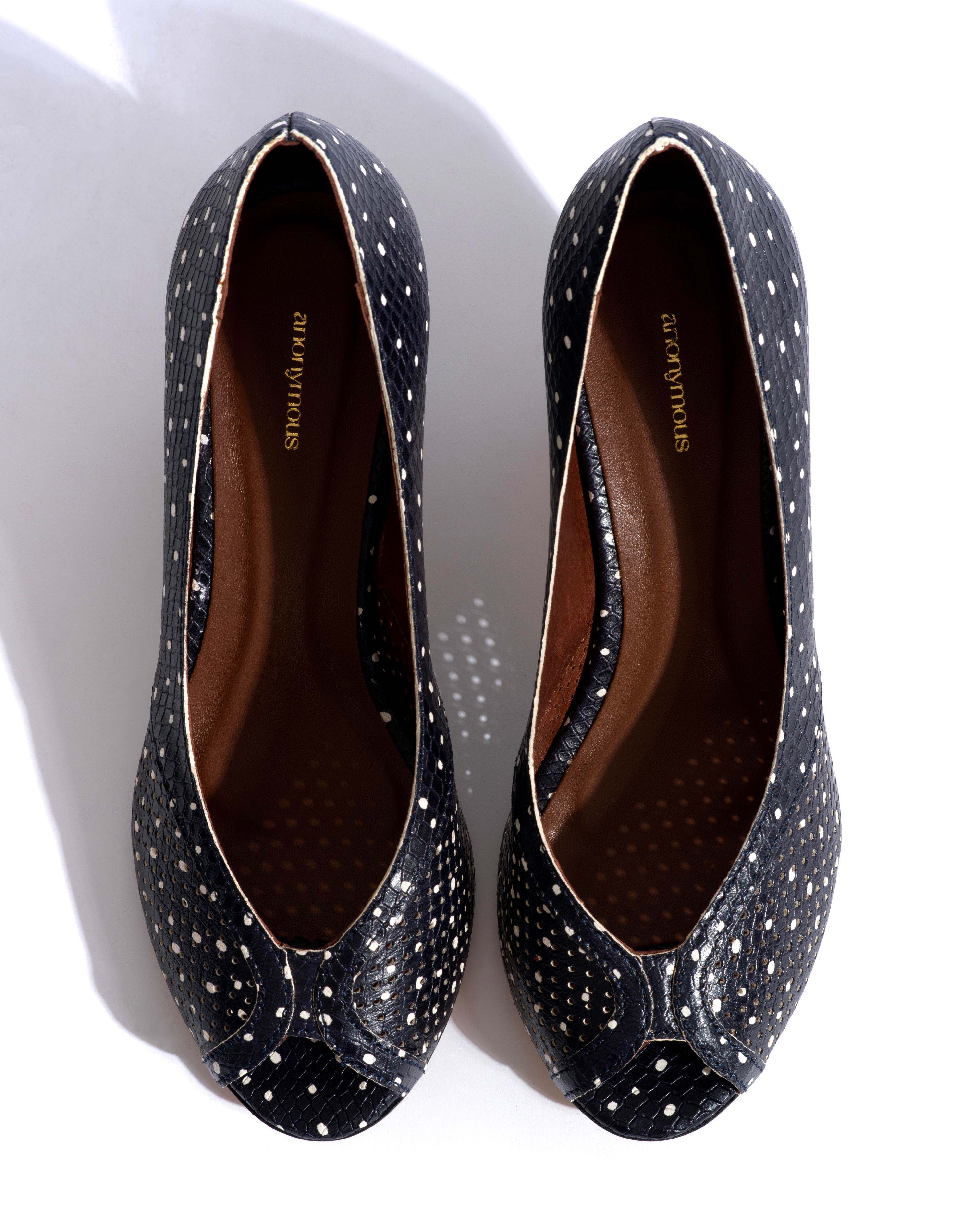 Tiffany stiletto Spotted snake calf Midnight blue - Image 4