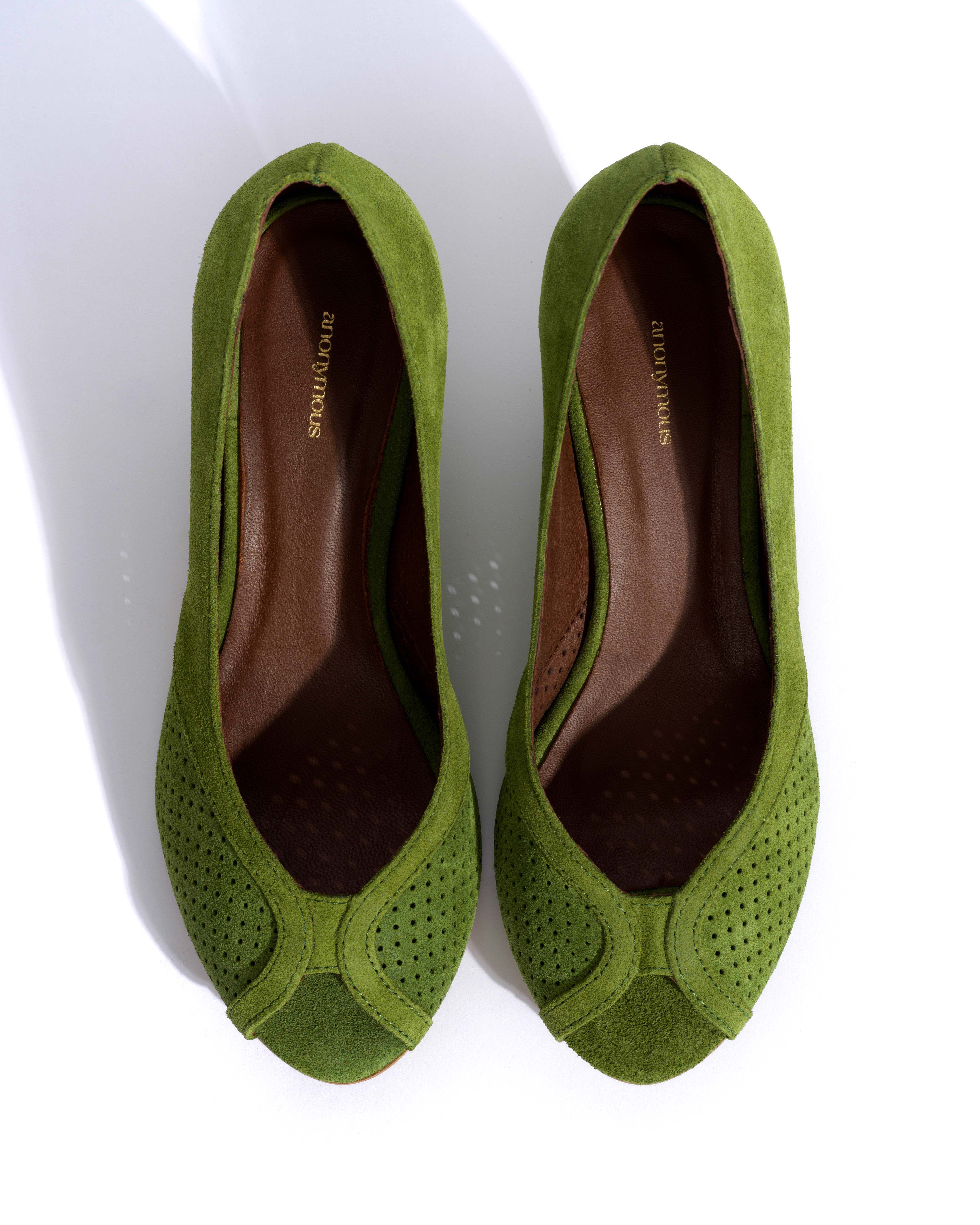 Tiffany triangle Calf suede Grass green - Image 5