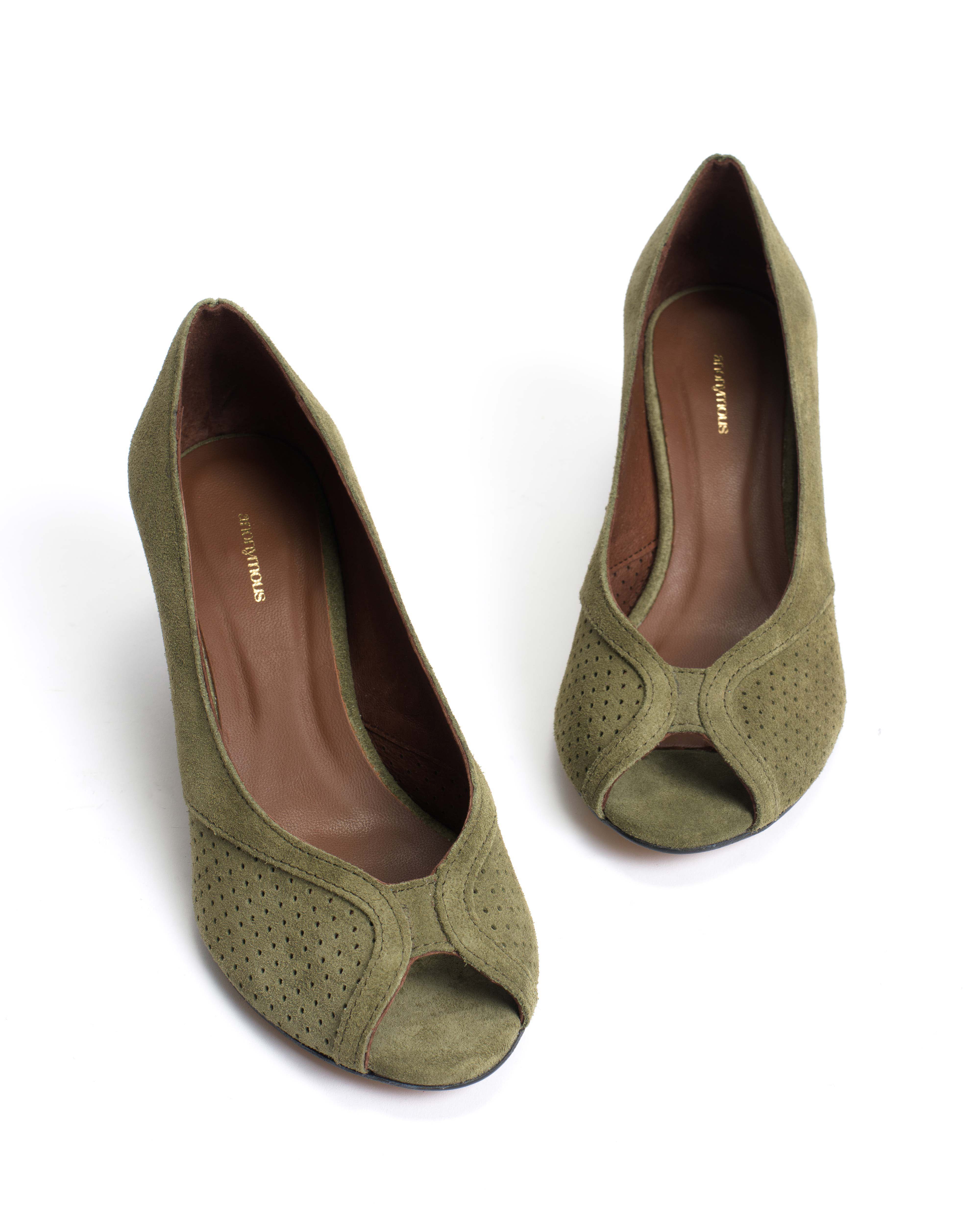 Tiffany triangle Calf suede Olive green - Image 5