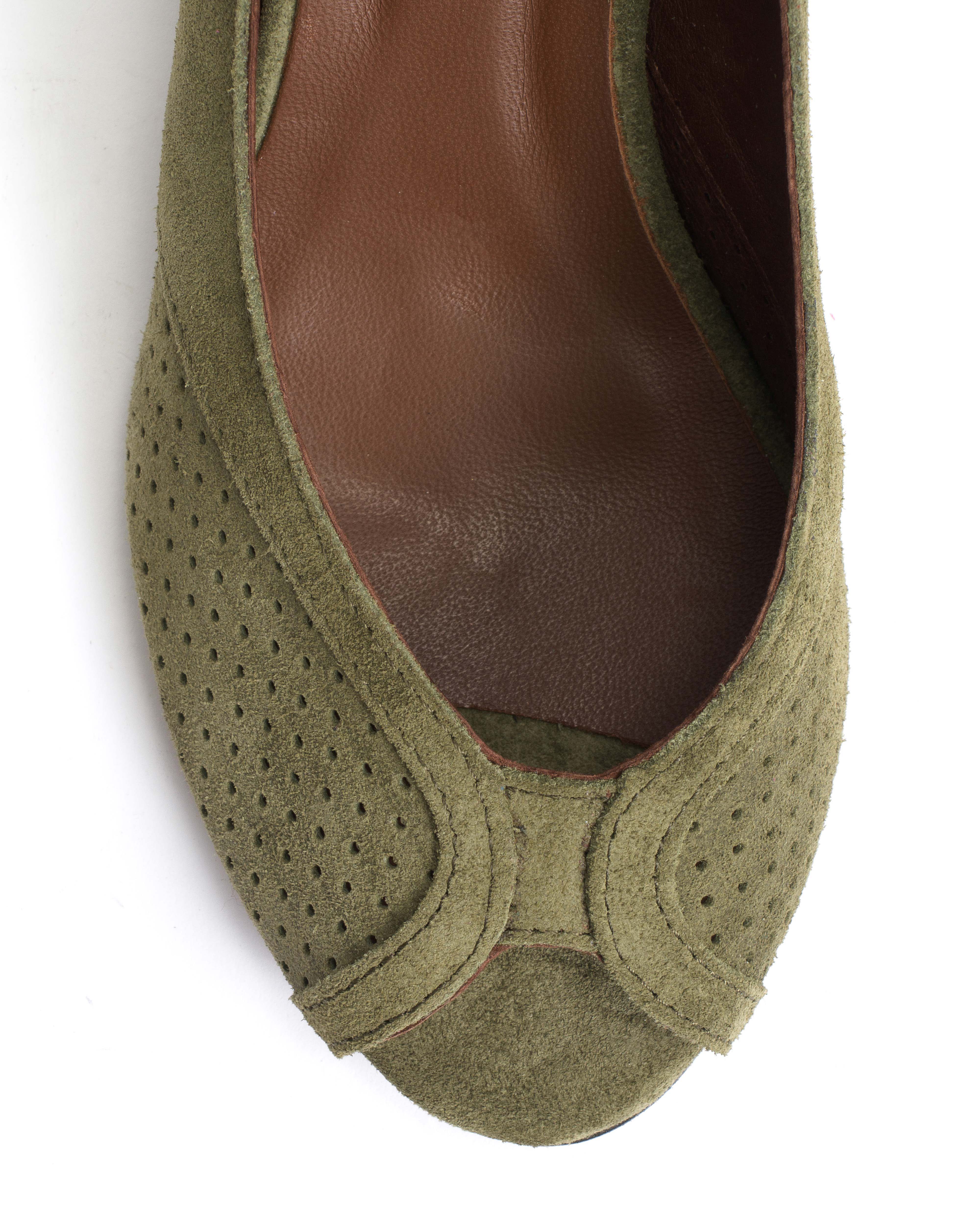 Tiffany triangle Calf suede Olive green - Image 6