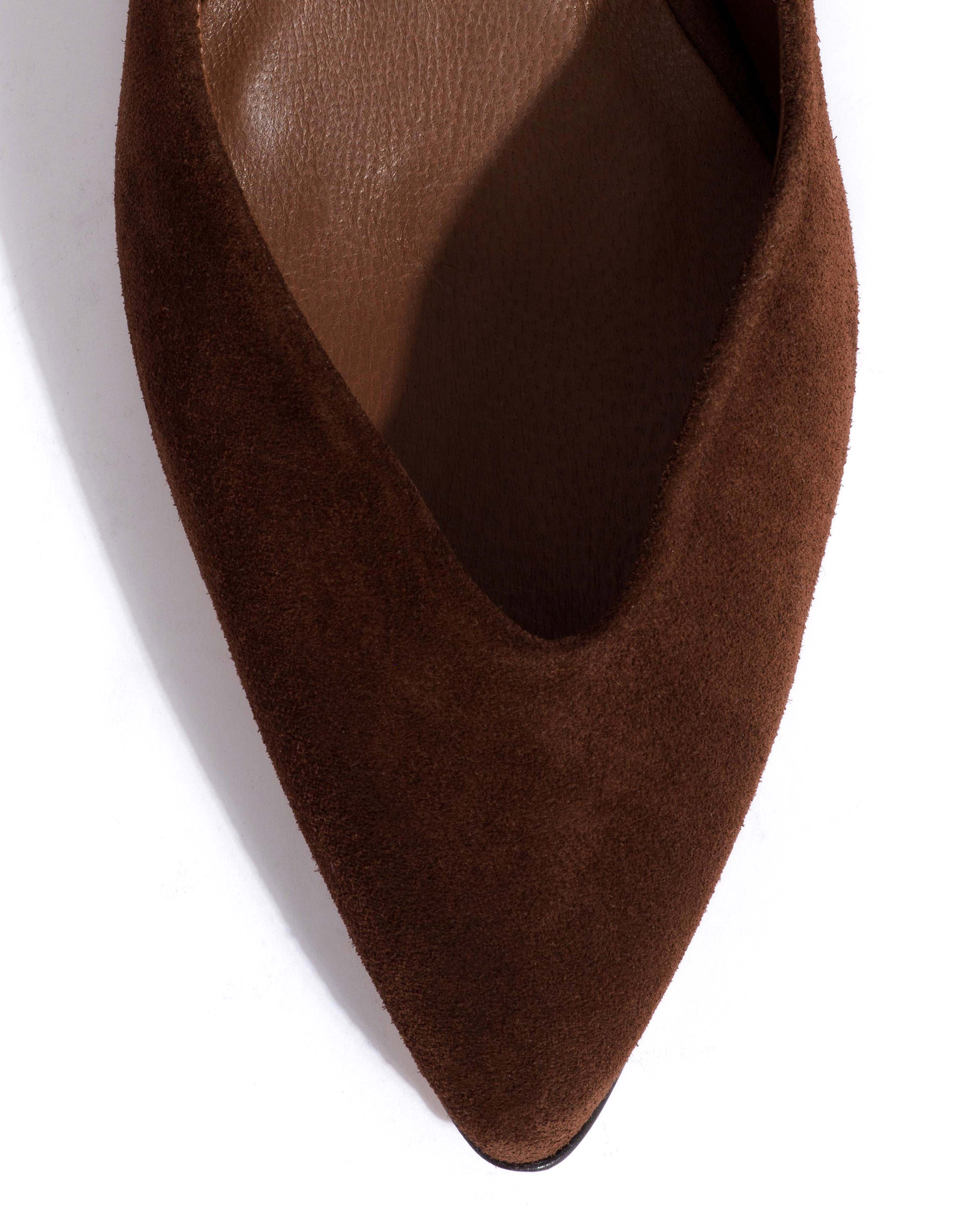 Trini 40 stiletto Calf suede Chocolate - Image 5