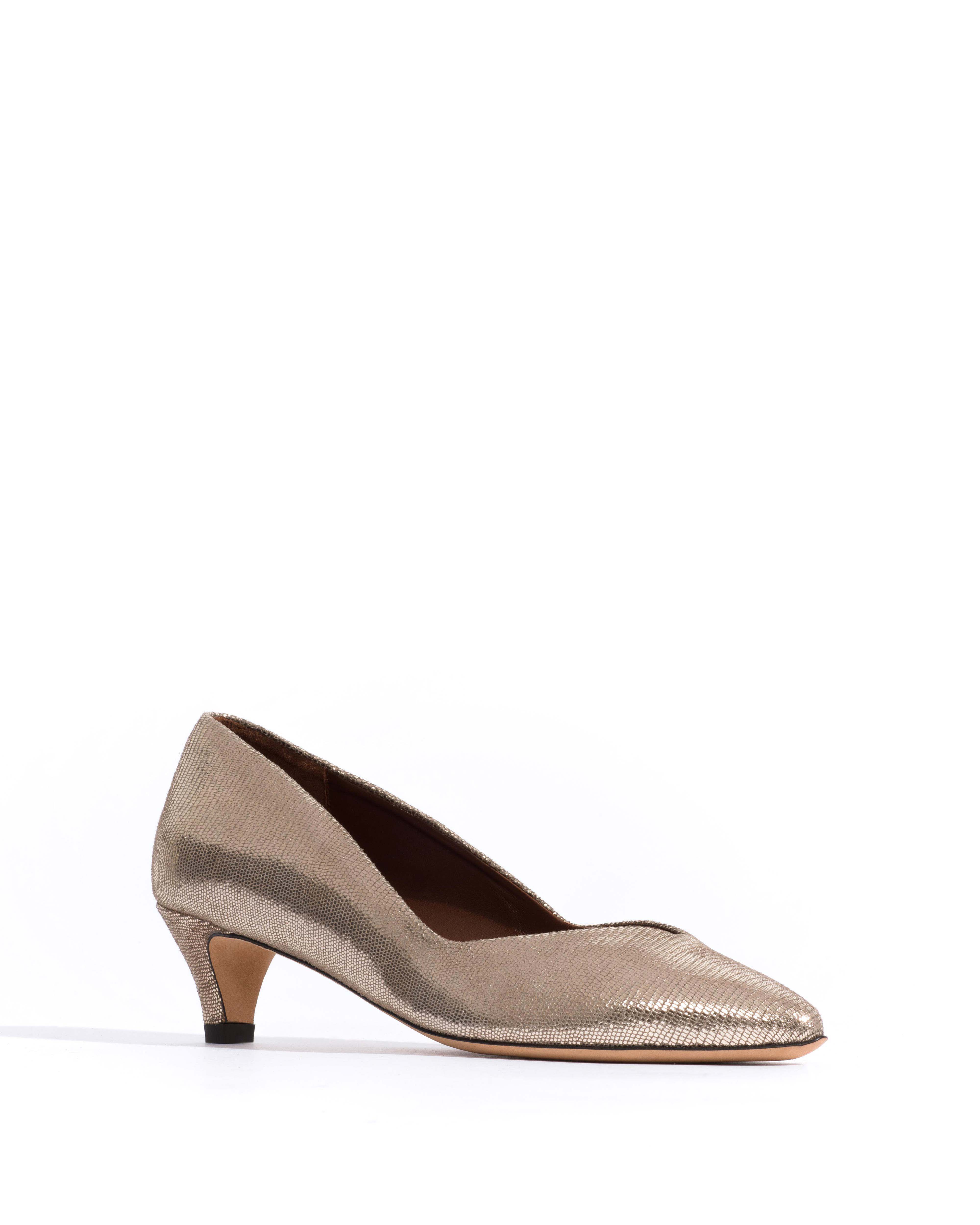 Trini 40 stiletto Lizard metallic goat Vintage champagne - Image 2