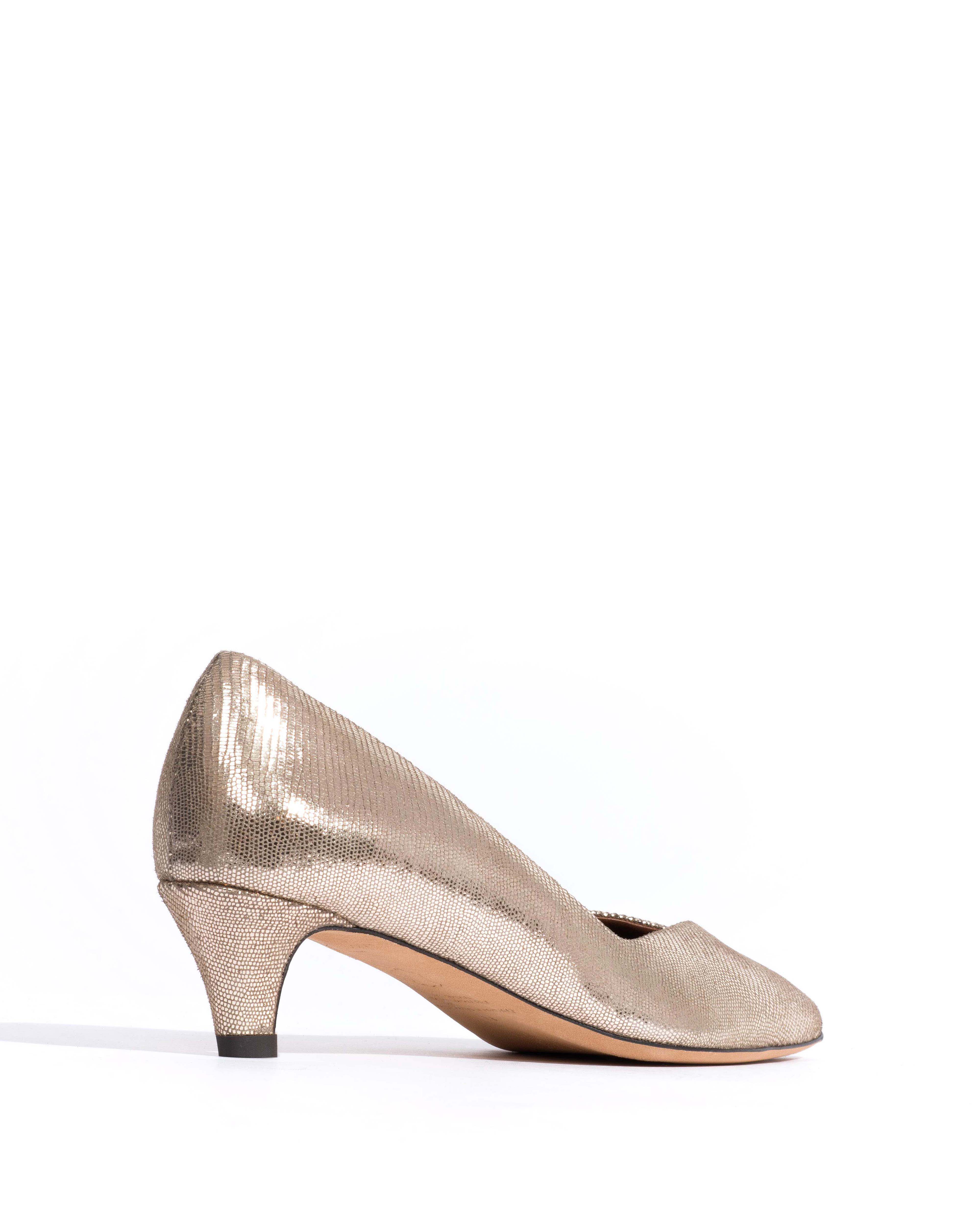 Trini 40 stiletto Lizard metallic goat Vintage champagne - Image 3