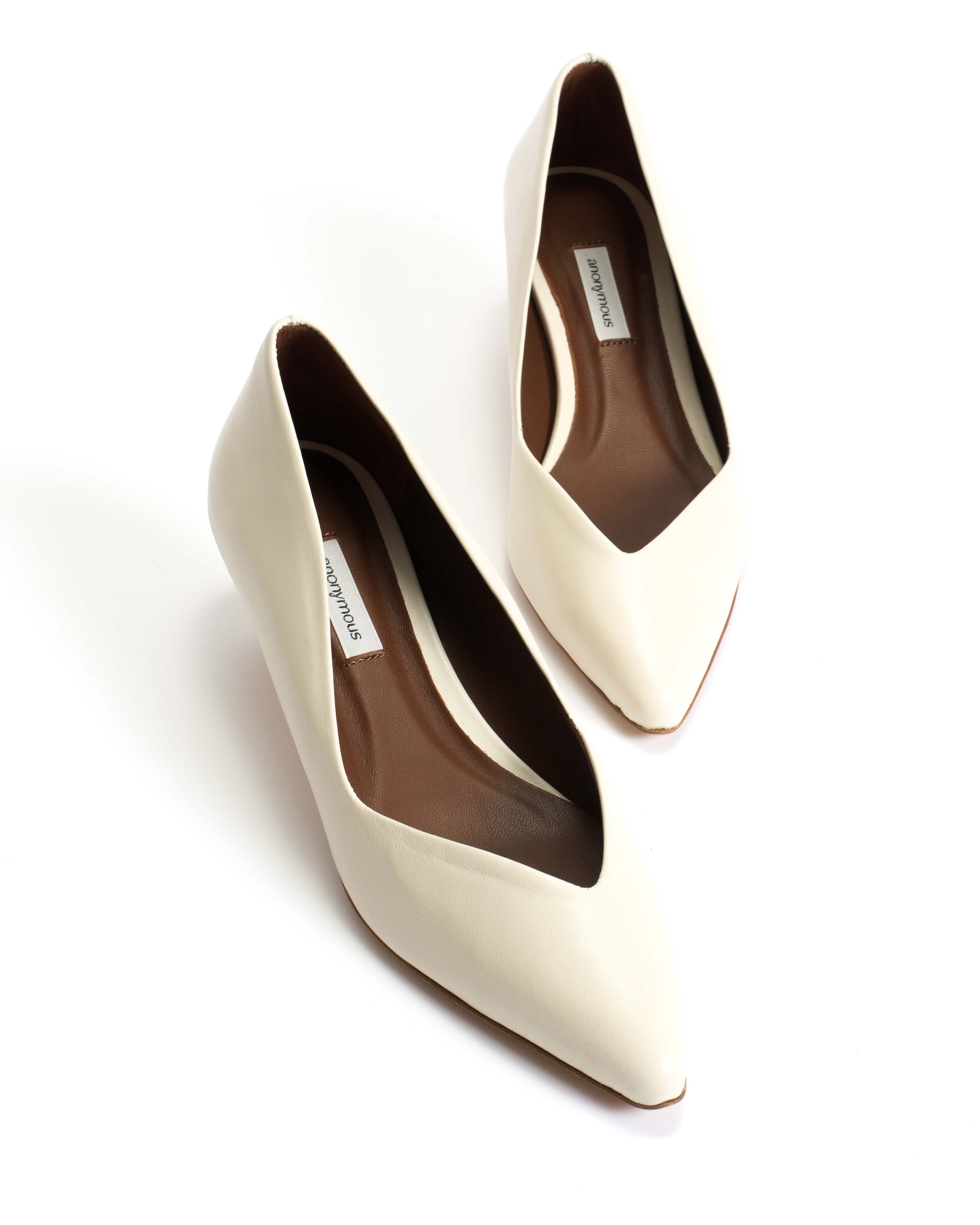 Trini 40 stiletto Shiny lamb White sand - Image 5