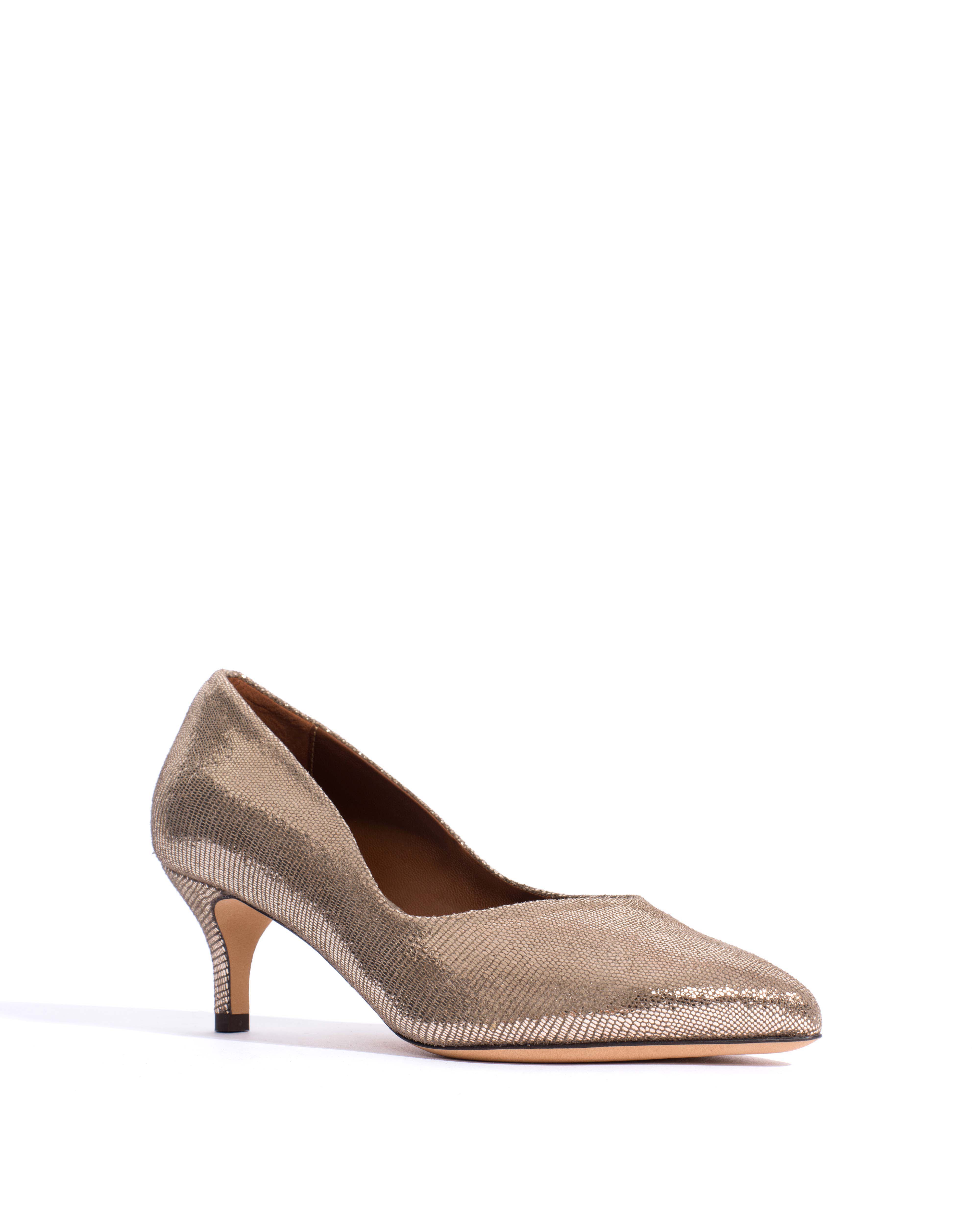 Trini 55 Lizard metallic goat Vintage champagne - Image 2