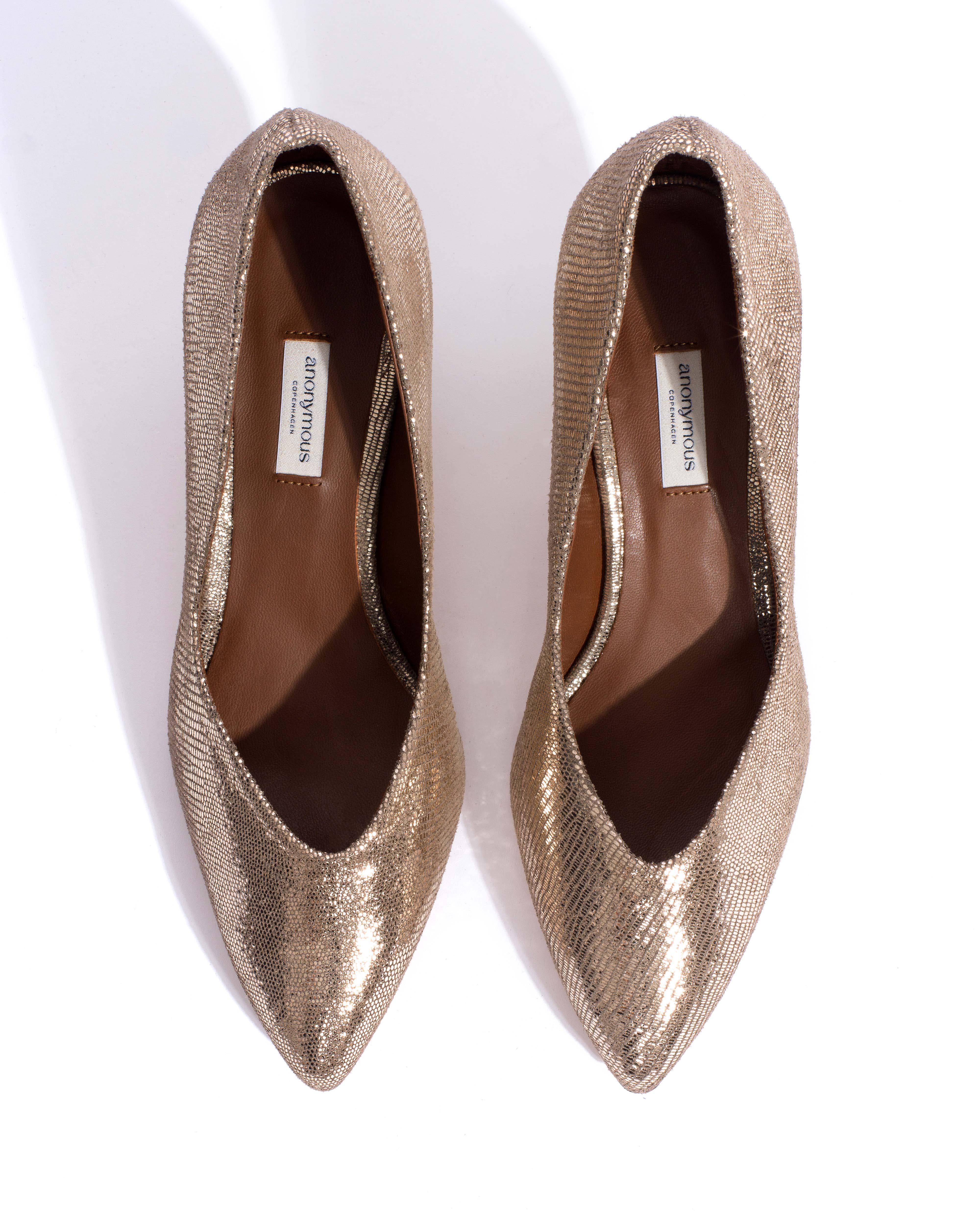 Trini 55 Lizard metallic goat Vintage champagne - Image 4