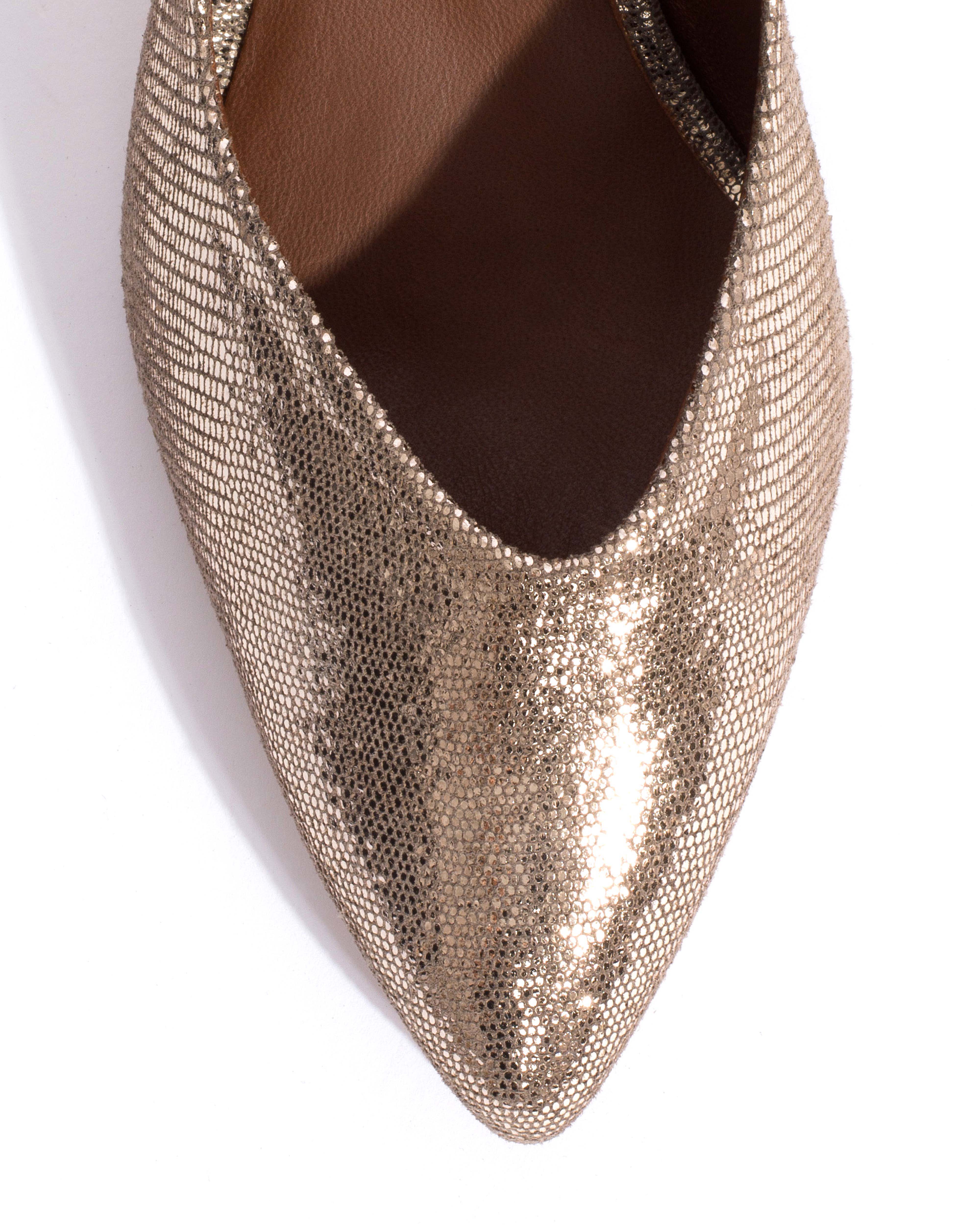 Trini 55 Lizard metallic goat Vintage champagne - Image 5