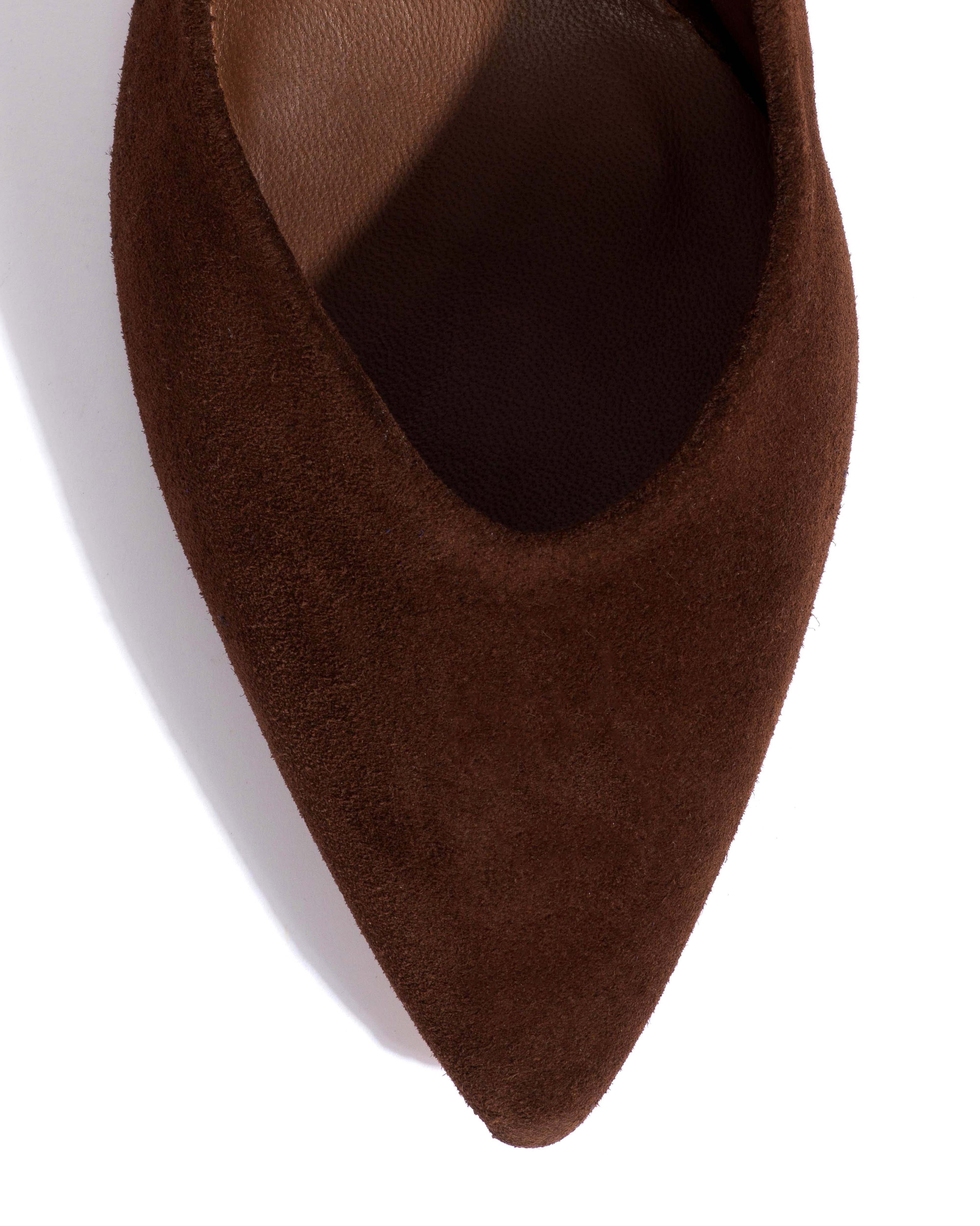 Trini 75 Calf suede Chocolate - Image 5