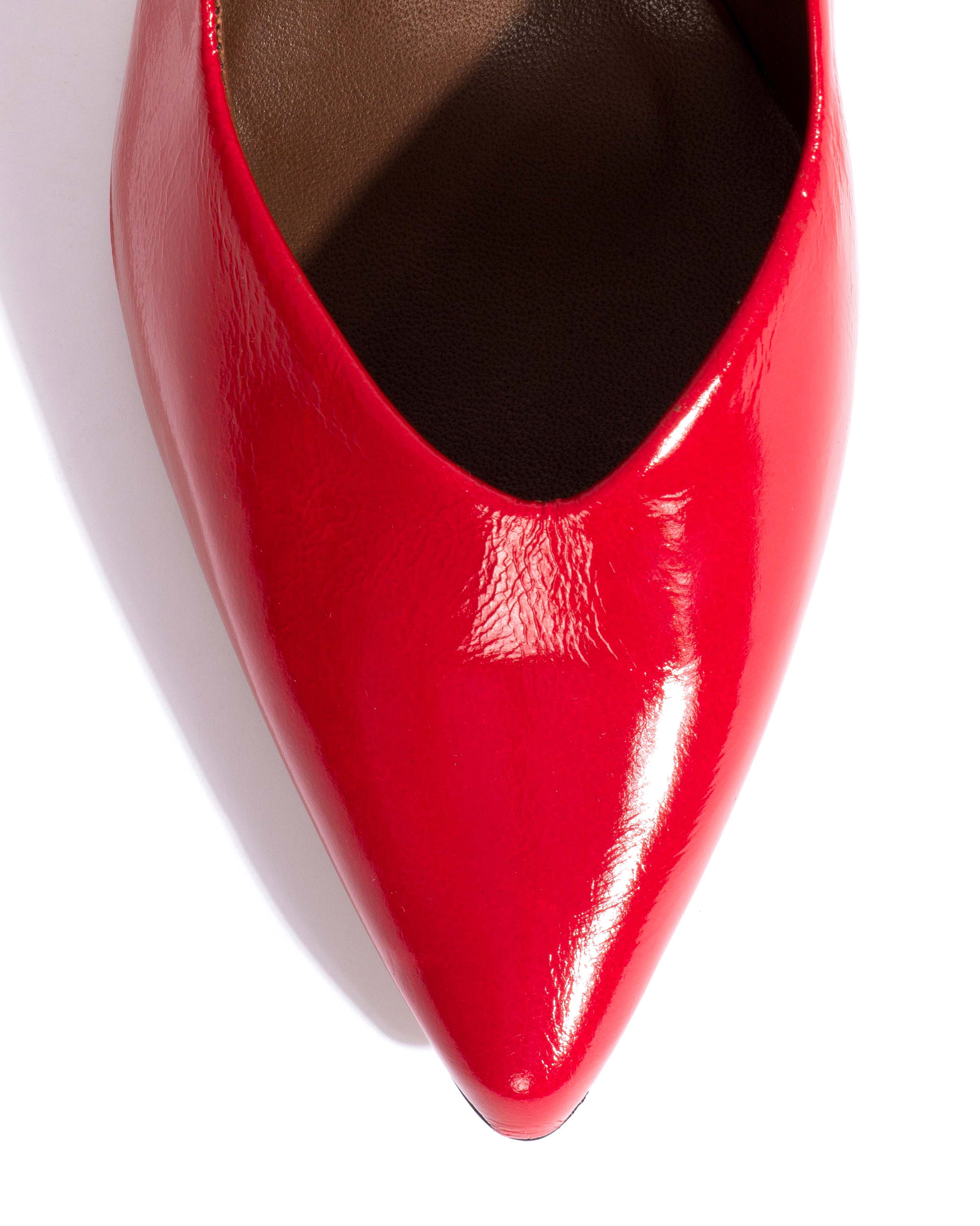 Trini 75 Crinkled polished goat Scarlet - Image 5