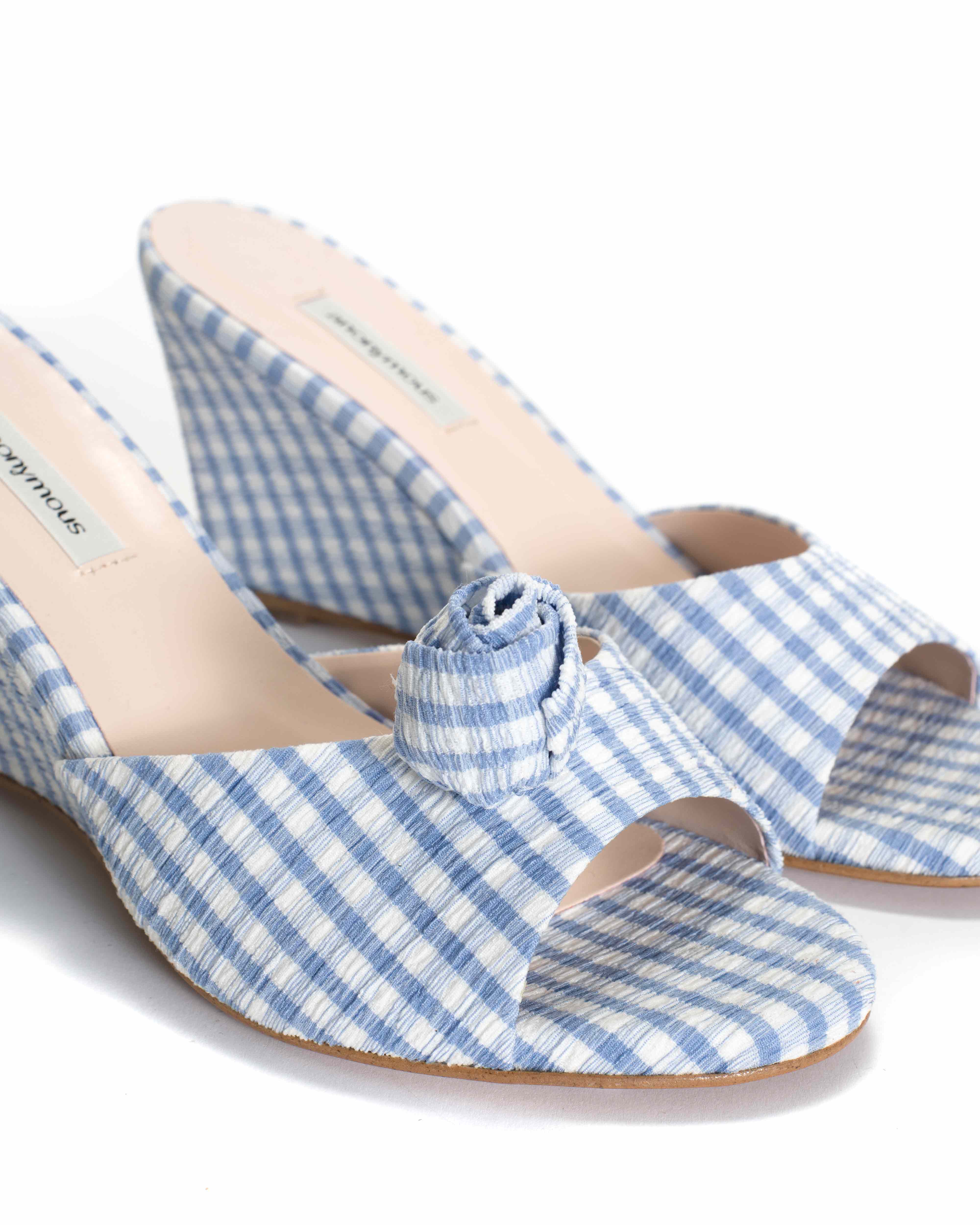 Tulip shoe clip Pleated gingham Bubble blue - Image 4