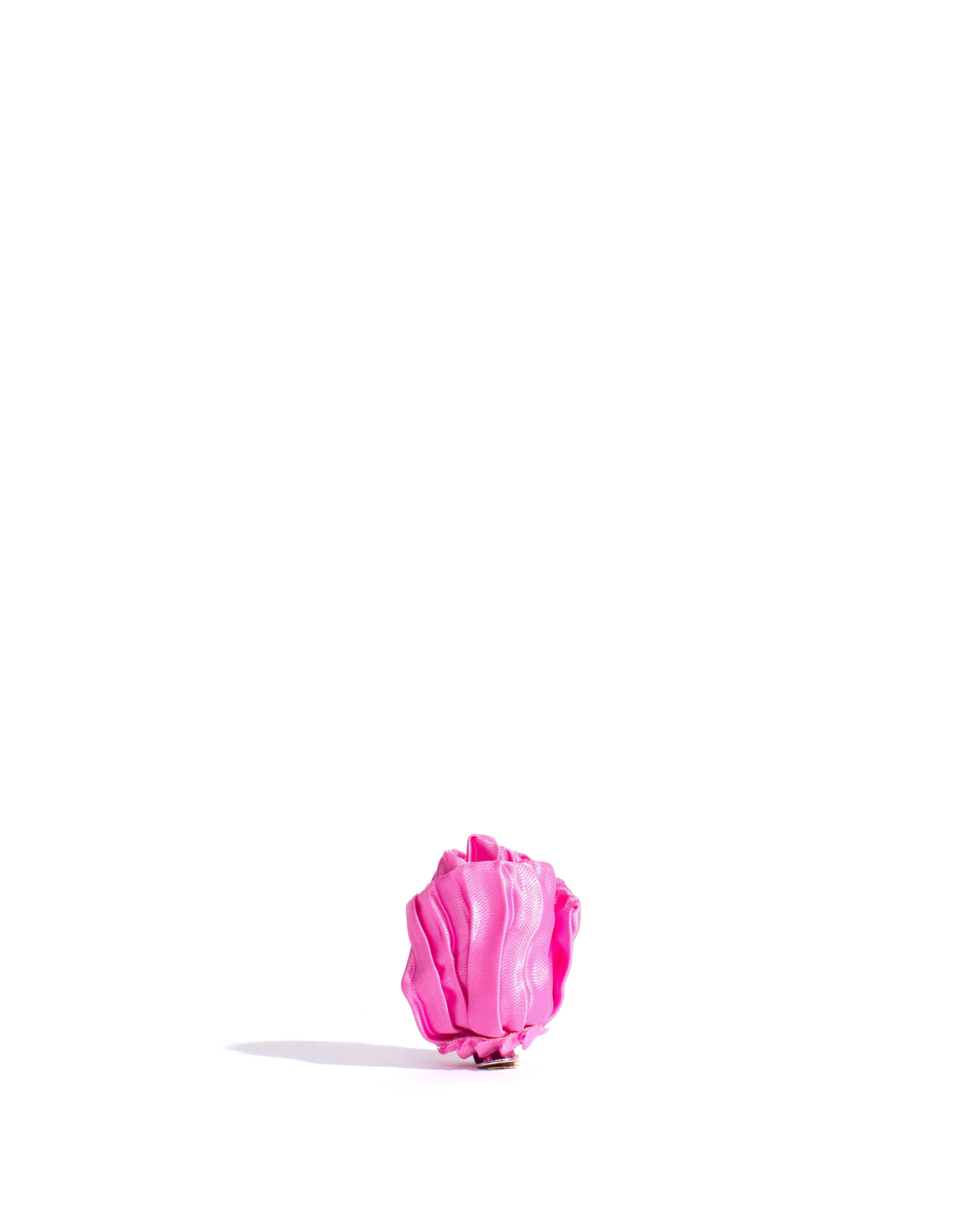 Tulip shoe clip Pleated satin Raspberry sorbet - Image 2