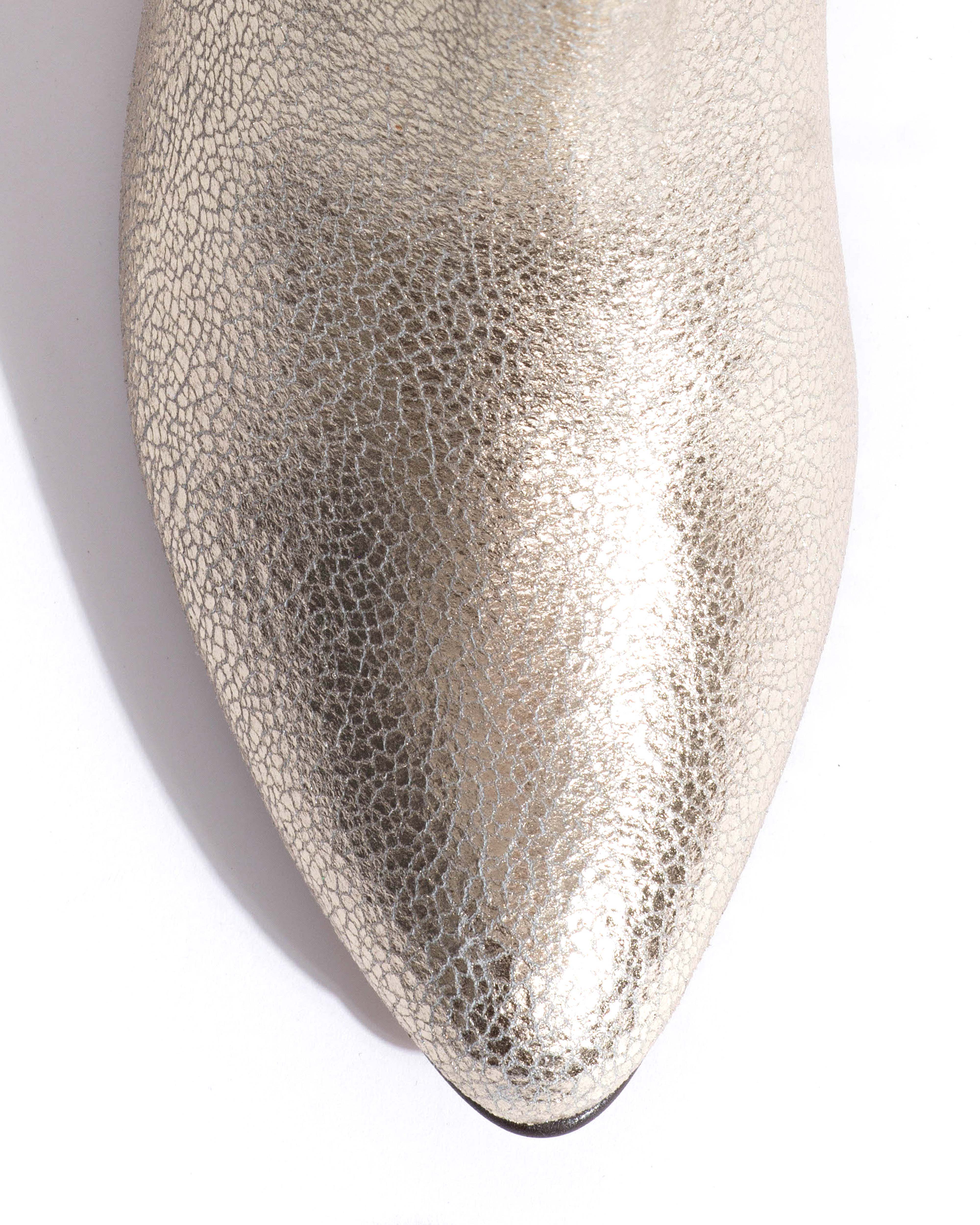 Valle 50 stiletto Crackled metallic goat Champagne - Image 5
