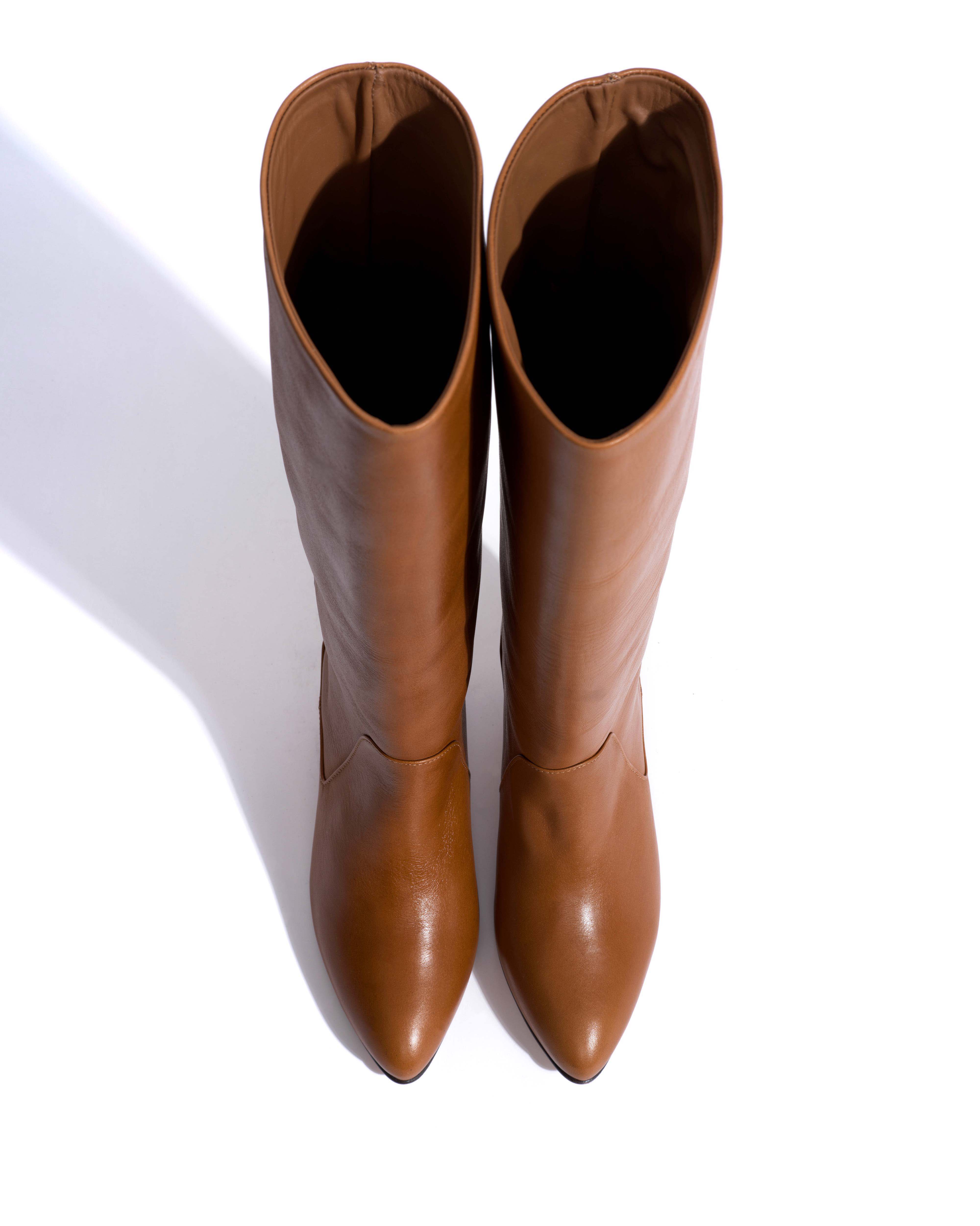 Valle 50 stiletto Vegetal soft calf Cinnamon - Image 4