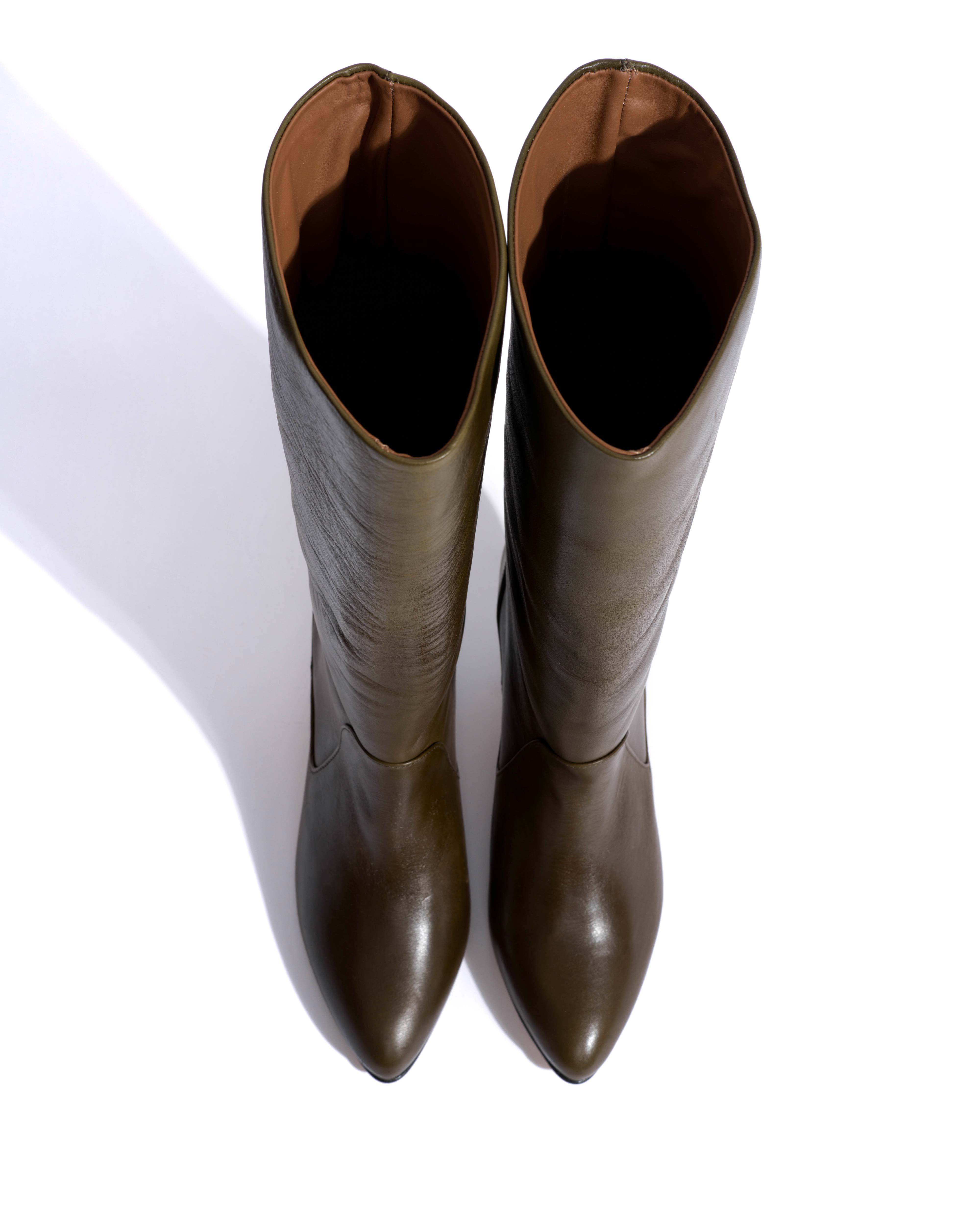 Valle 50 stiletto Vegetal soft calf Forrest green - Image 4