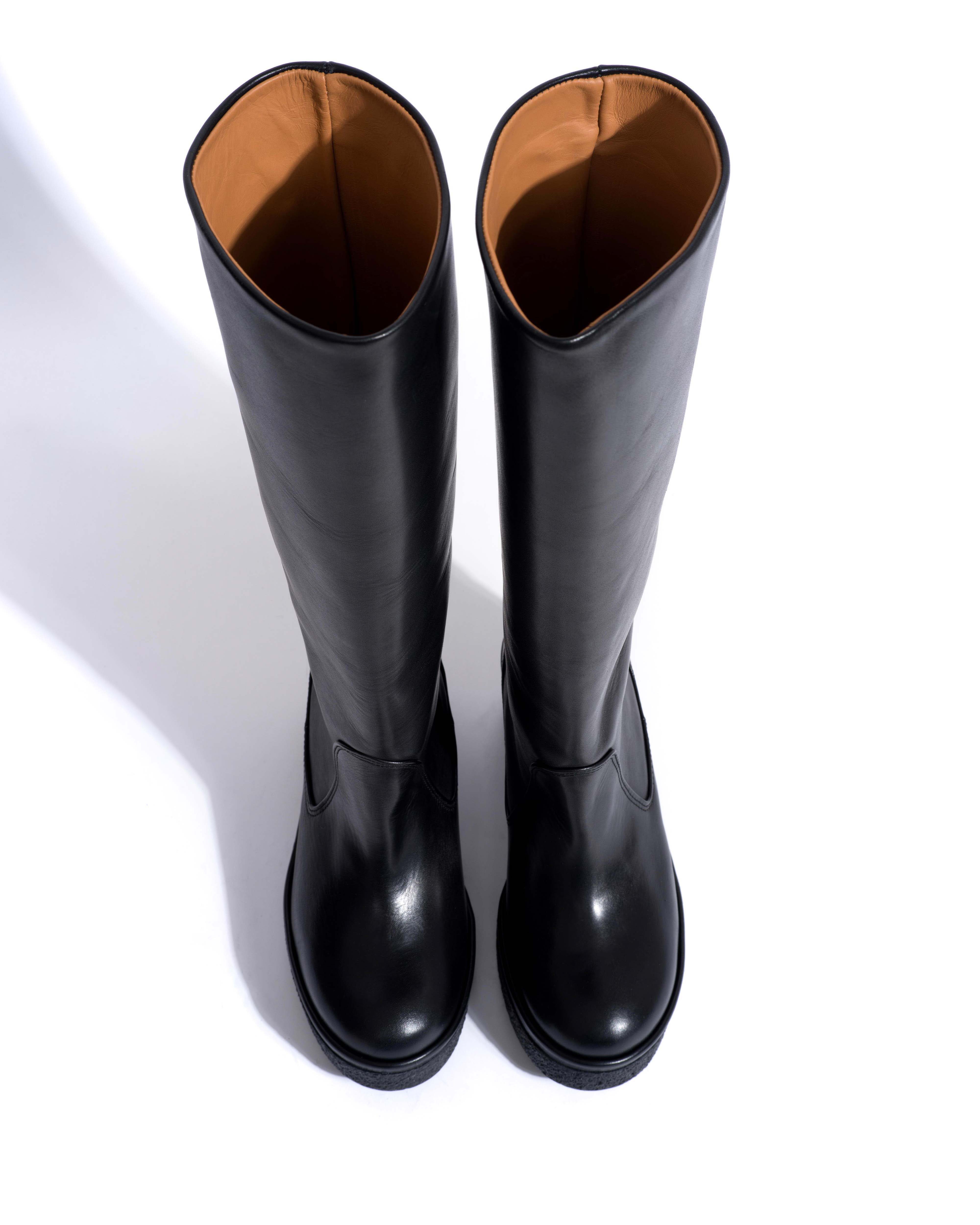 Valle 65 platform Soft calf & sole Black & black - Image 4
