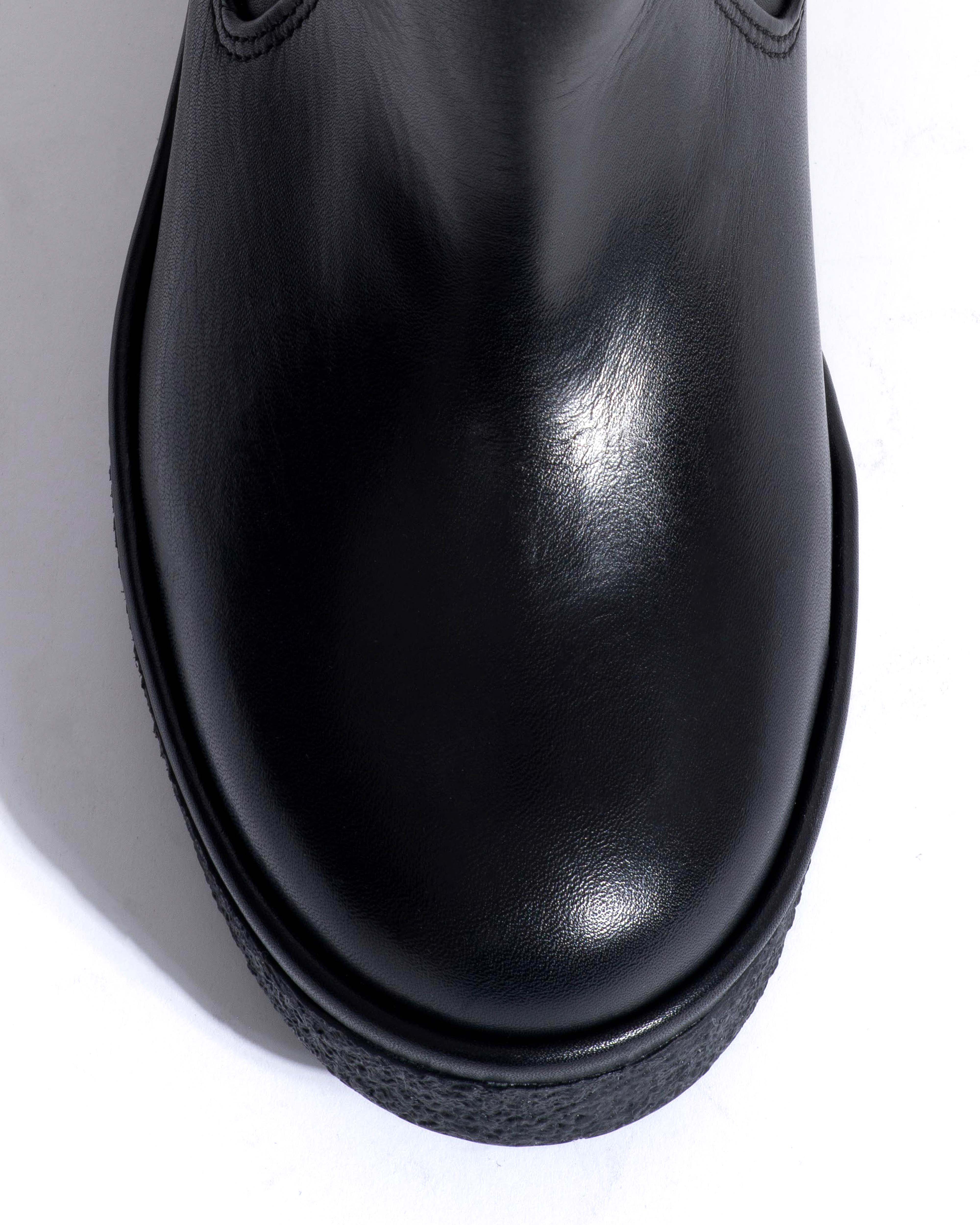 Valle 65 platform Soft calf & sole Black & black - Image 5