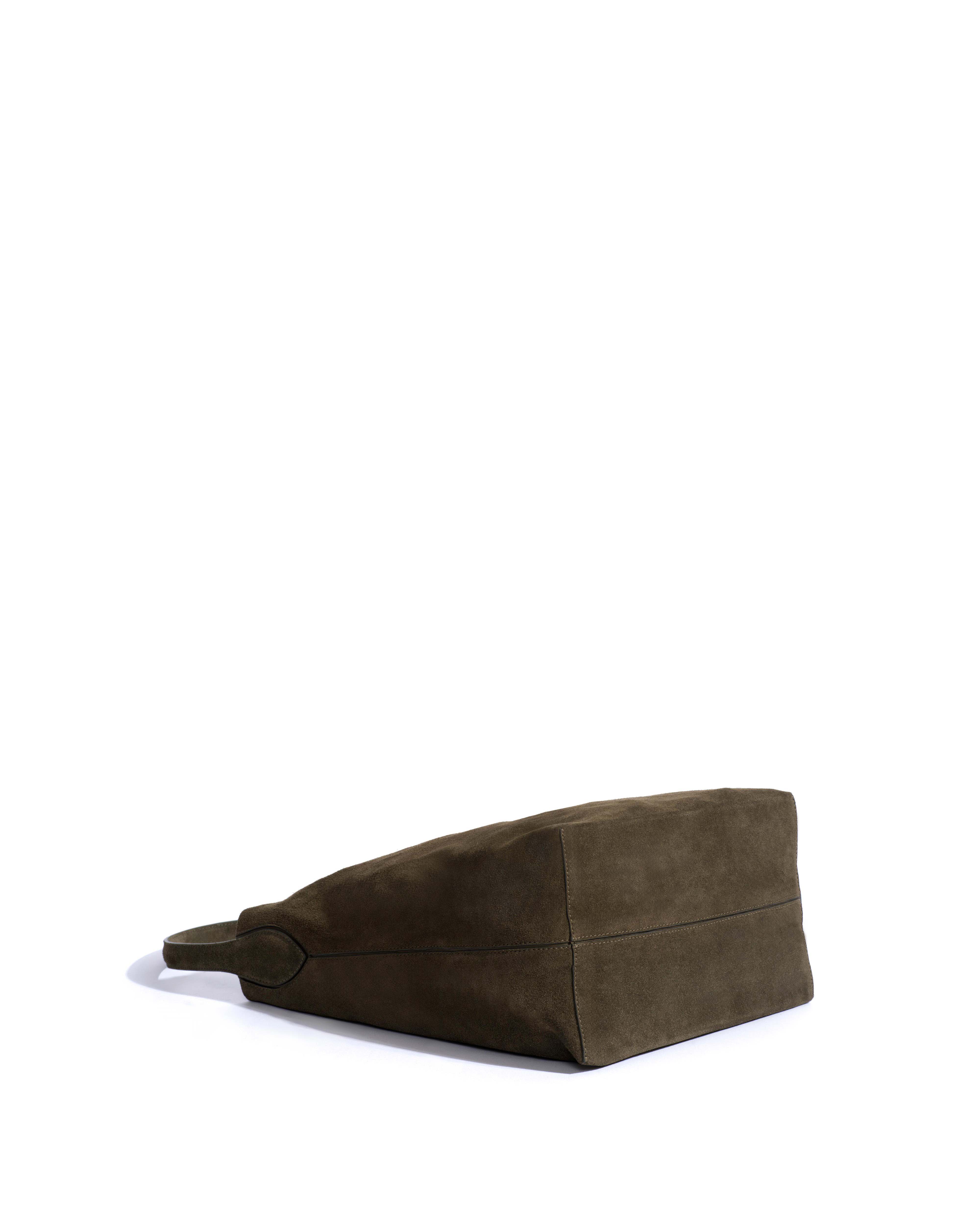Versa everyday bag Calf suede Moss green - Image 4