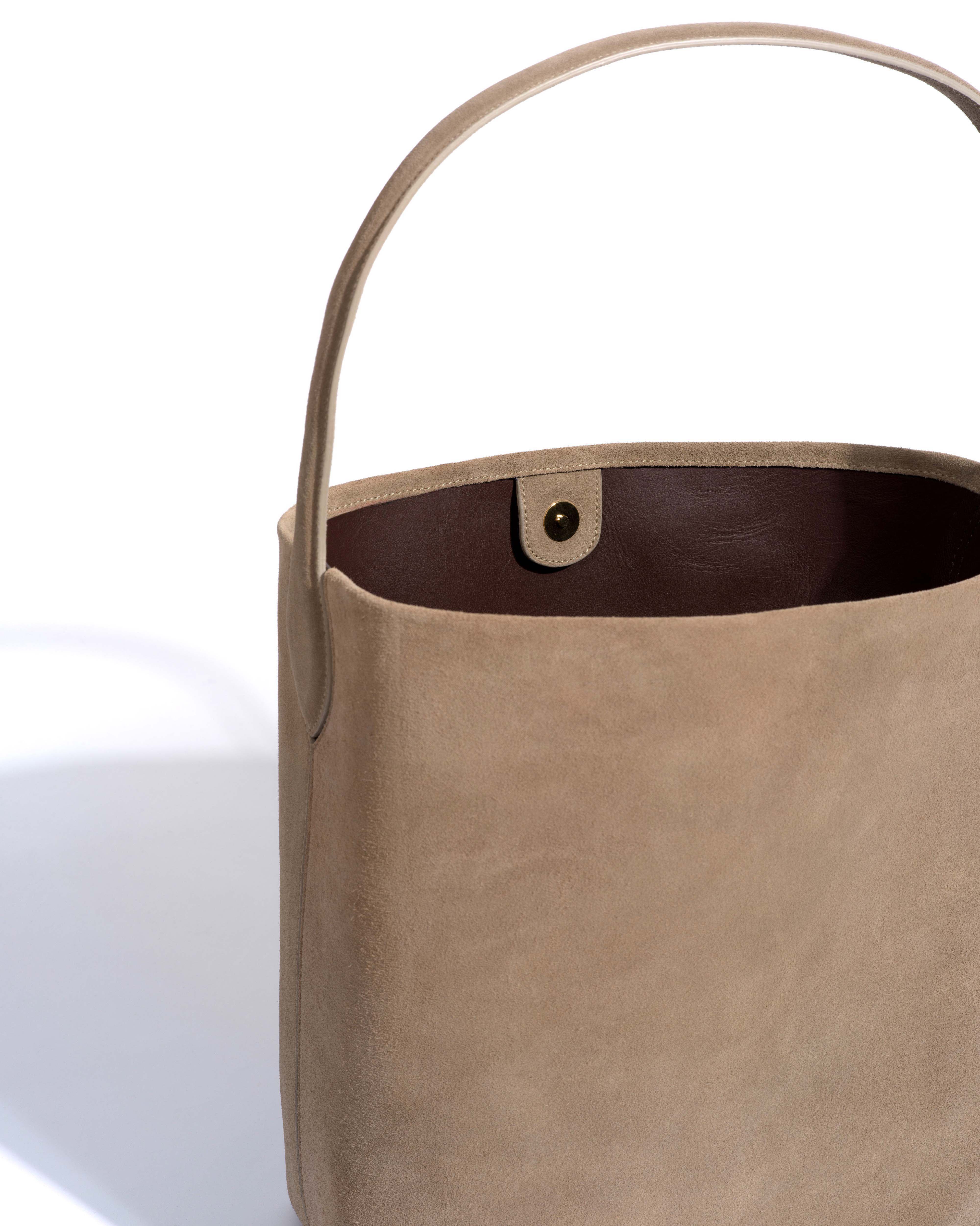 Versa everyday bag Calf suede Mushroom - Image 5