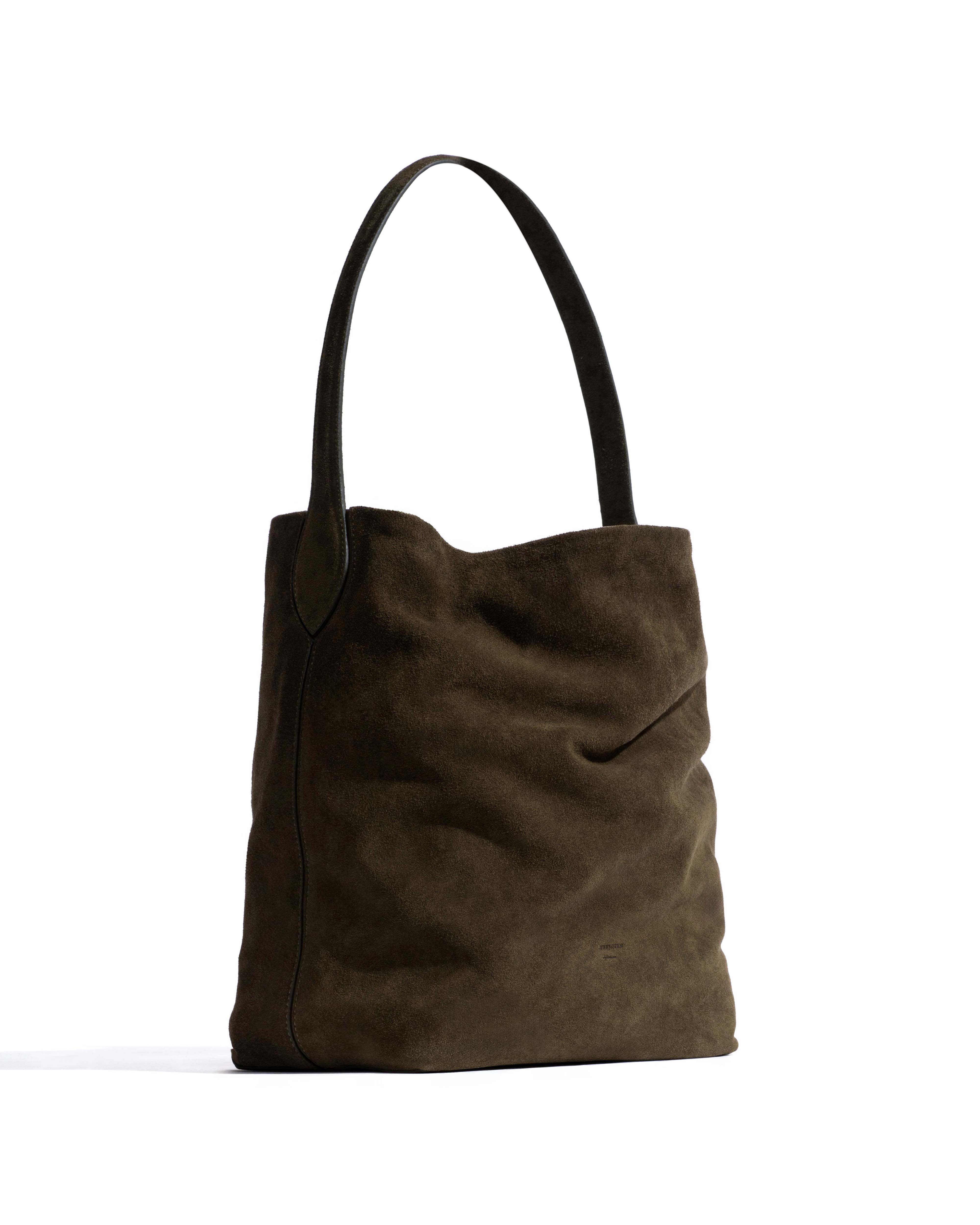 Versa slouchy everyday bag Calf suede Moss green - Image 2