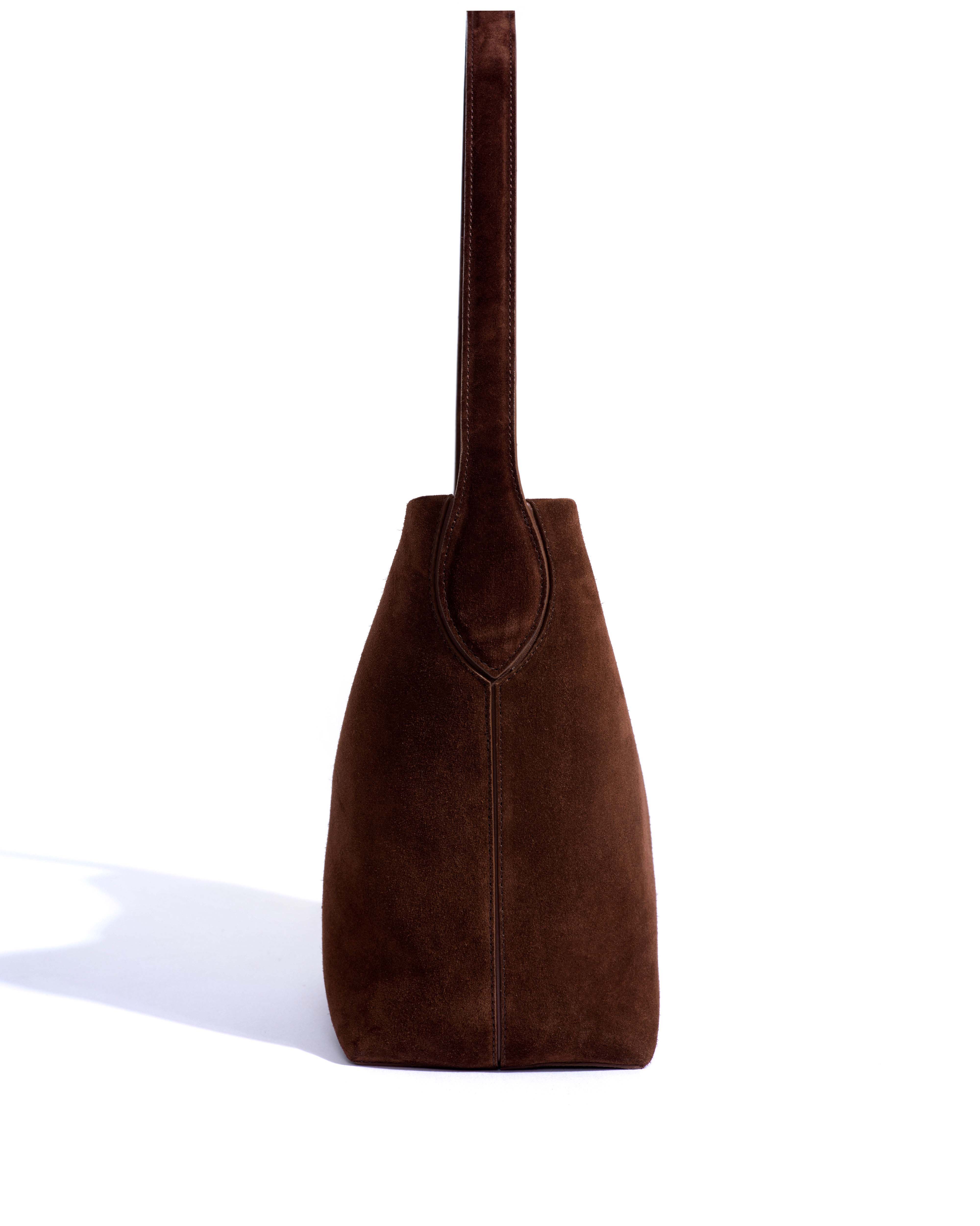 Versa slouchy petite bag Calf suede Chocolate - Image 3
