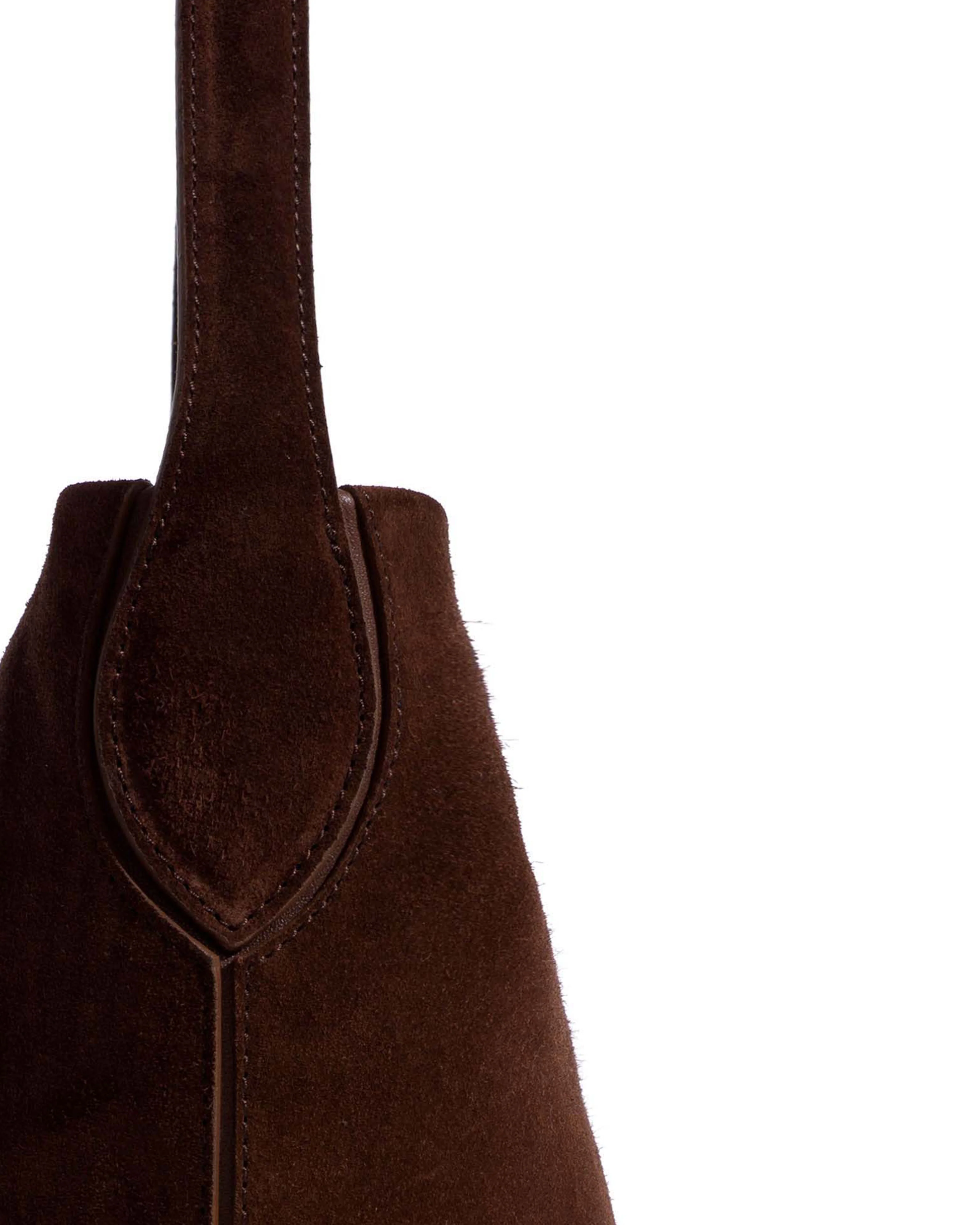 Versa slouchy petite bag Calf suede Chocolate - Image 4