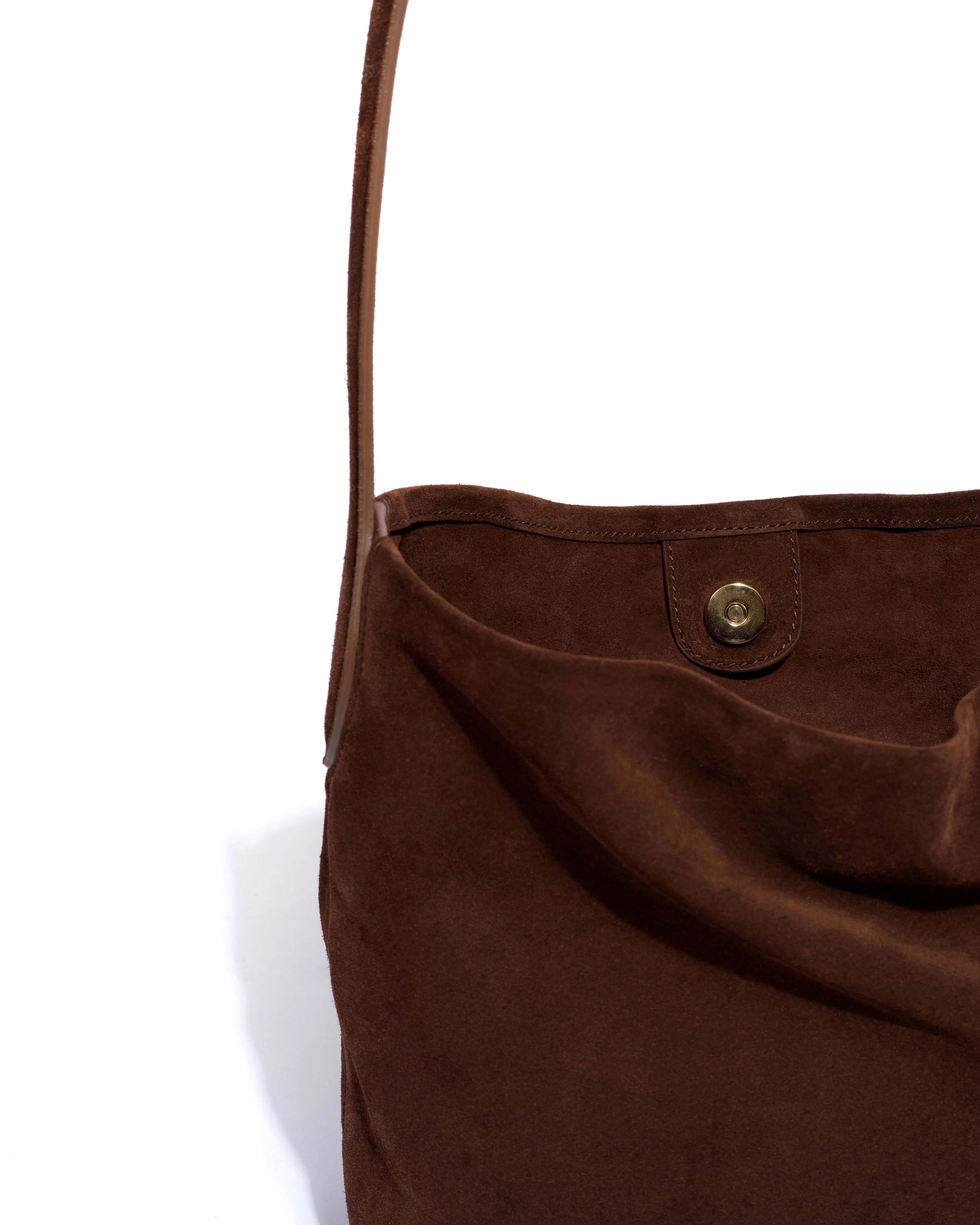 Versa slouchy petite bag Calf suede Chocolate - Image 5