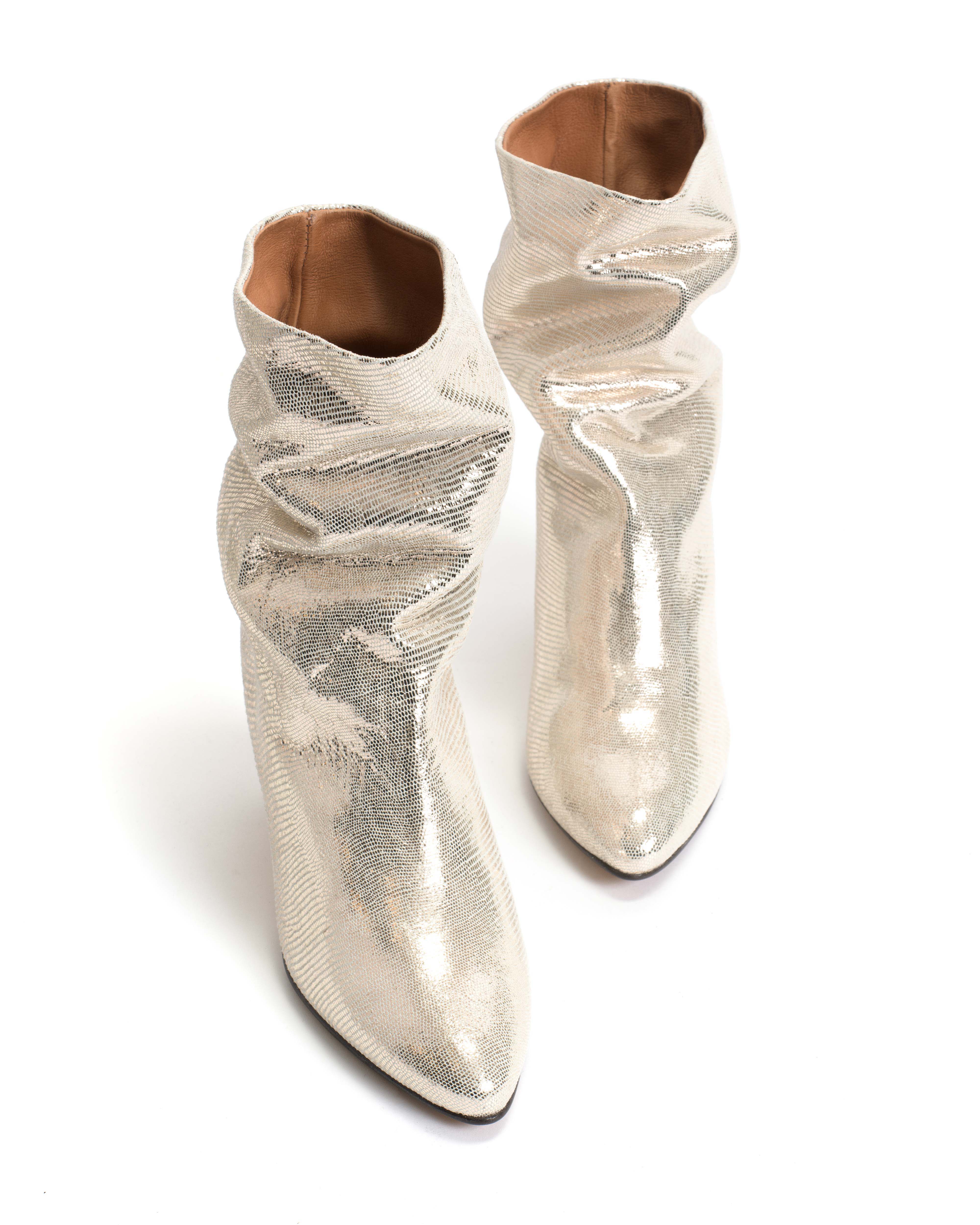 Vully 50 stiletto Lizard metallic goat Champagne - Image 5