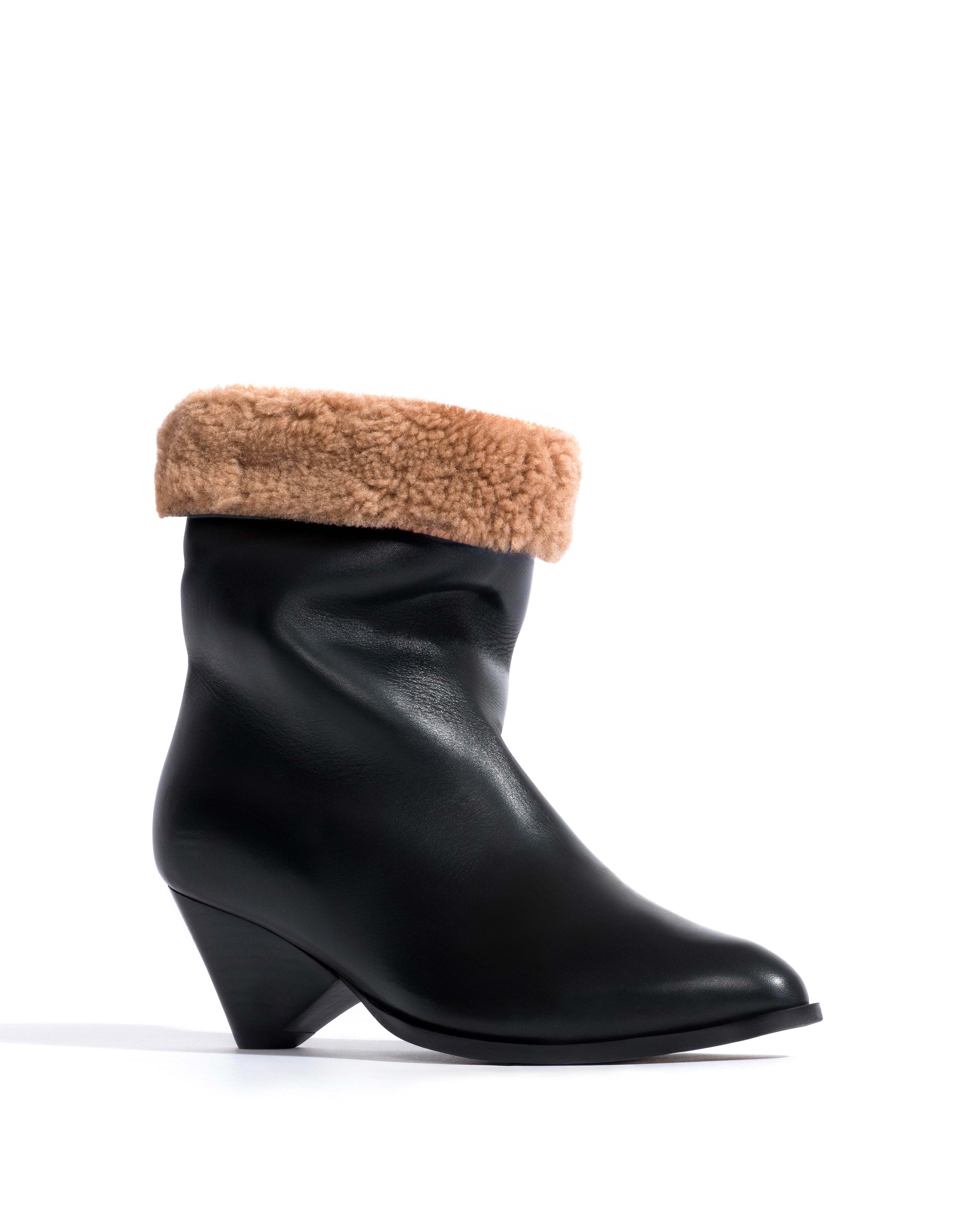 Vully 50 triangle lamb shearling Soft calf Black - Image 2