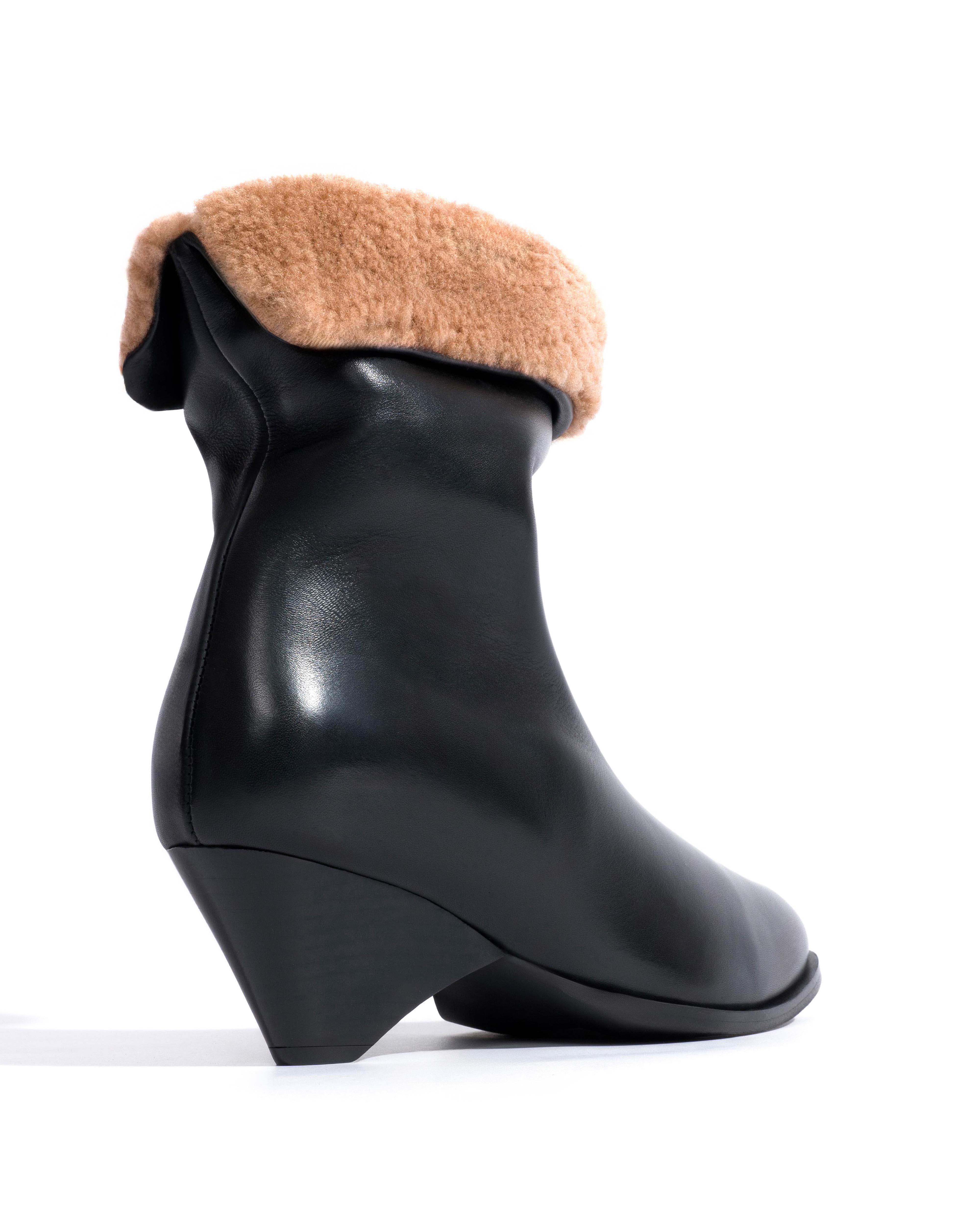Vully 50 triangle lamb shearling Soft calf Black - Image 3