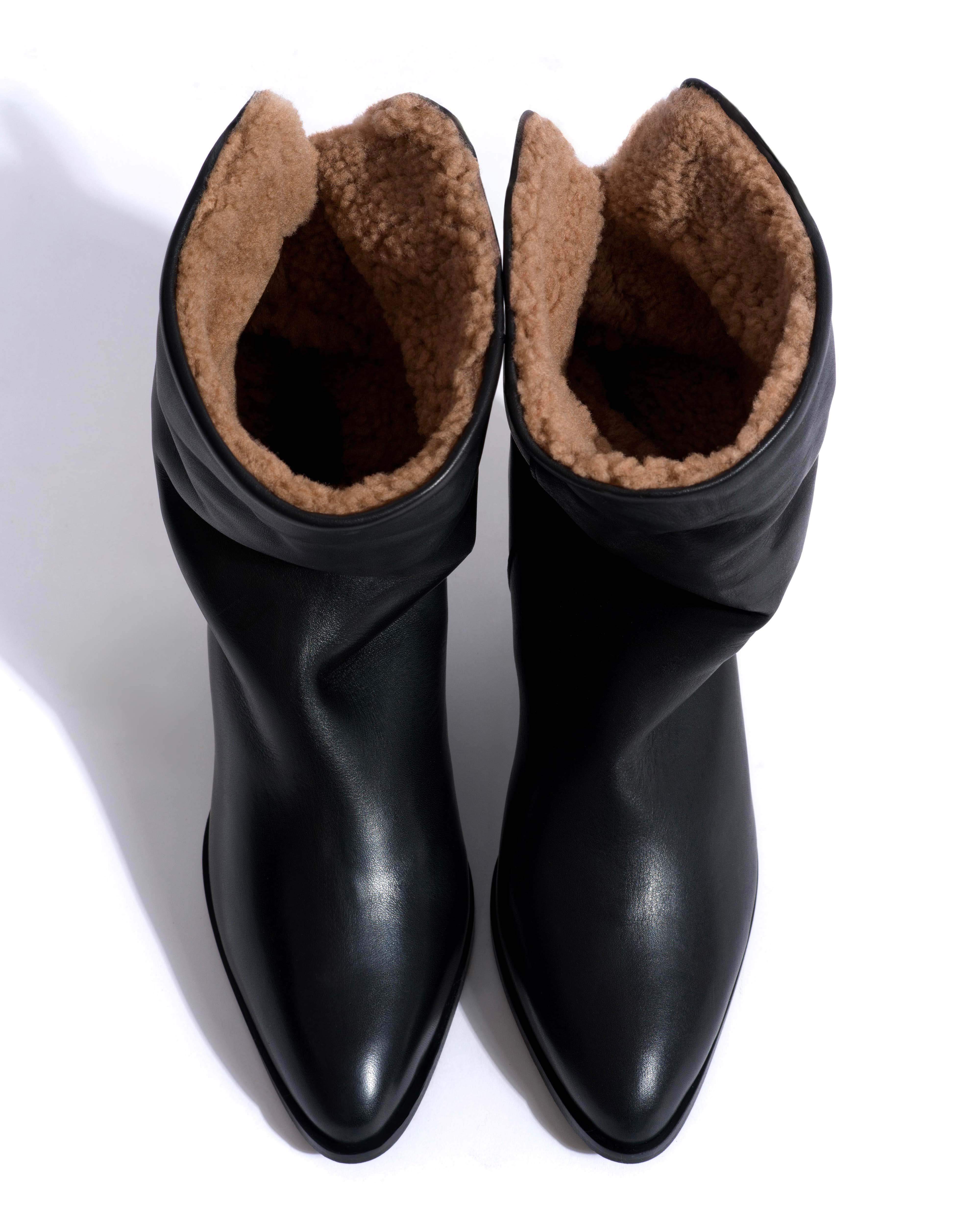 Vully 50 triangle lamb shearling Soft calf Black - Image 8