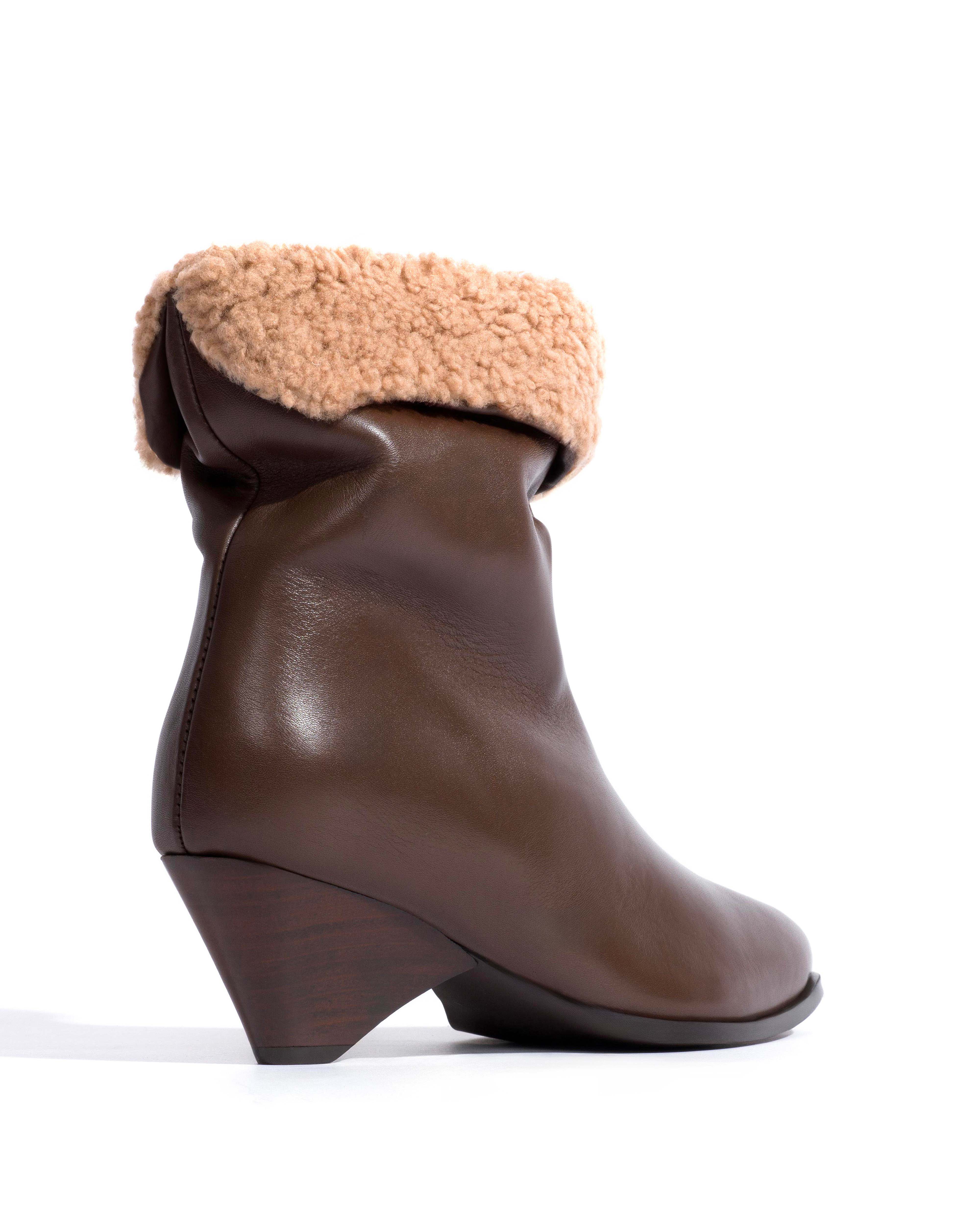 Vully 50 triangle lamb shearling Soft calf Dark taupe - Image 3