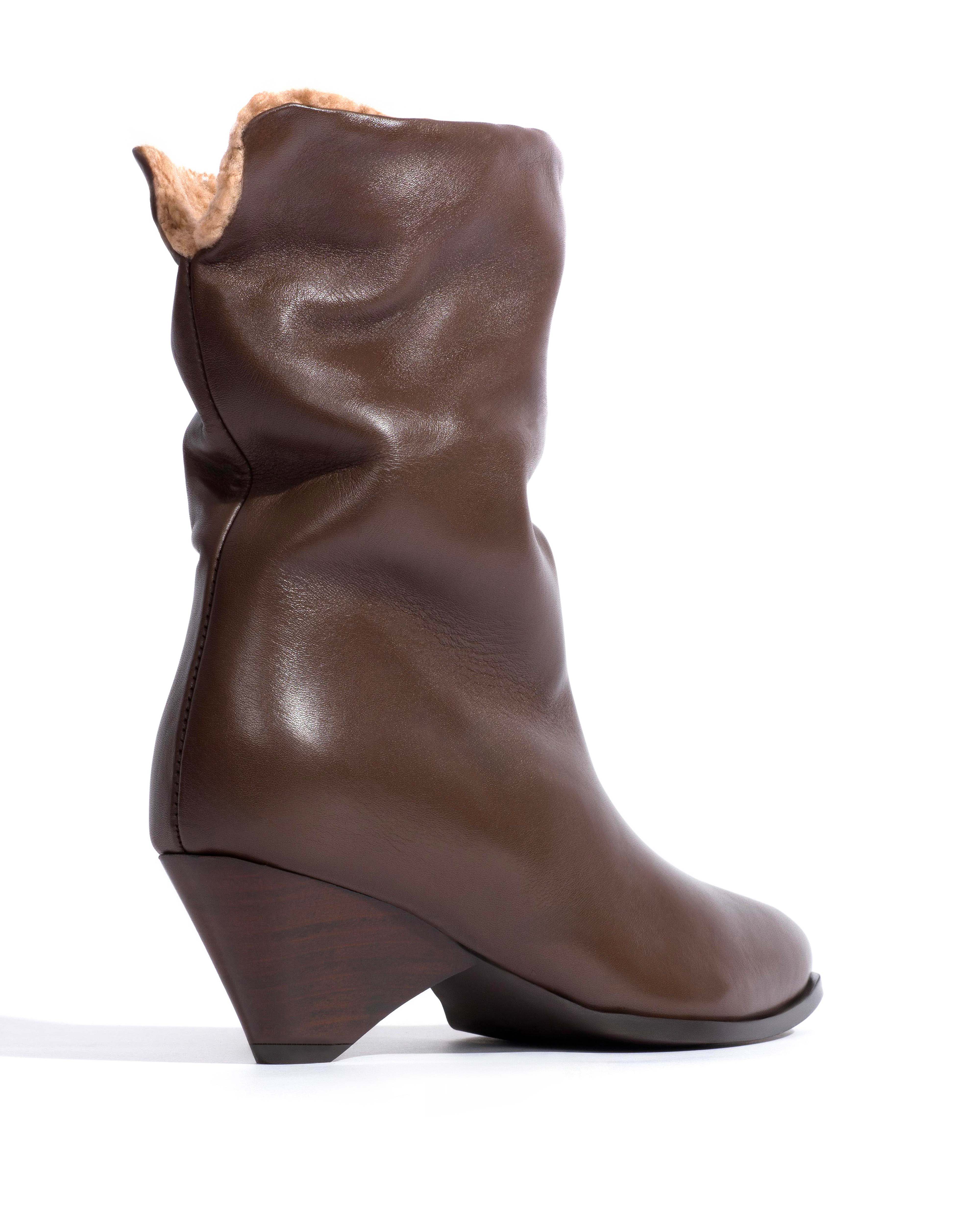 Vully 50 triangle lamb shearling Soft calf Dark taupe - Image 7
