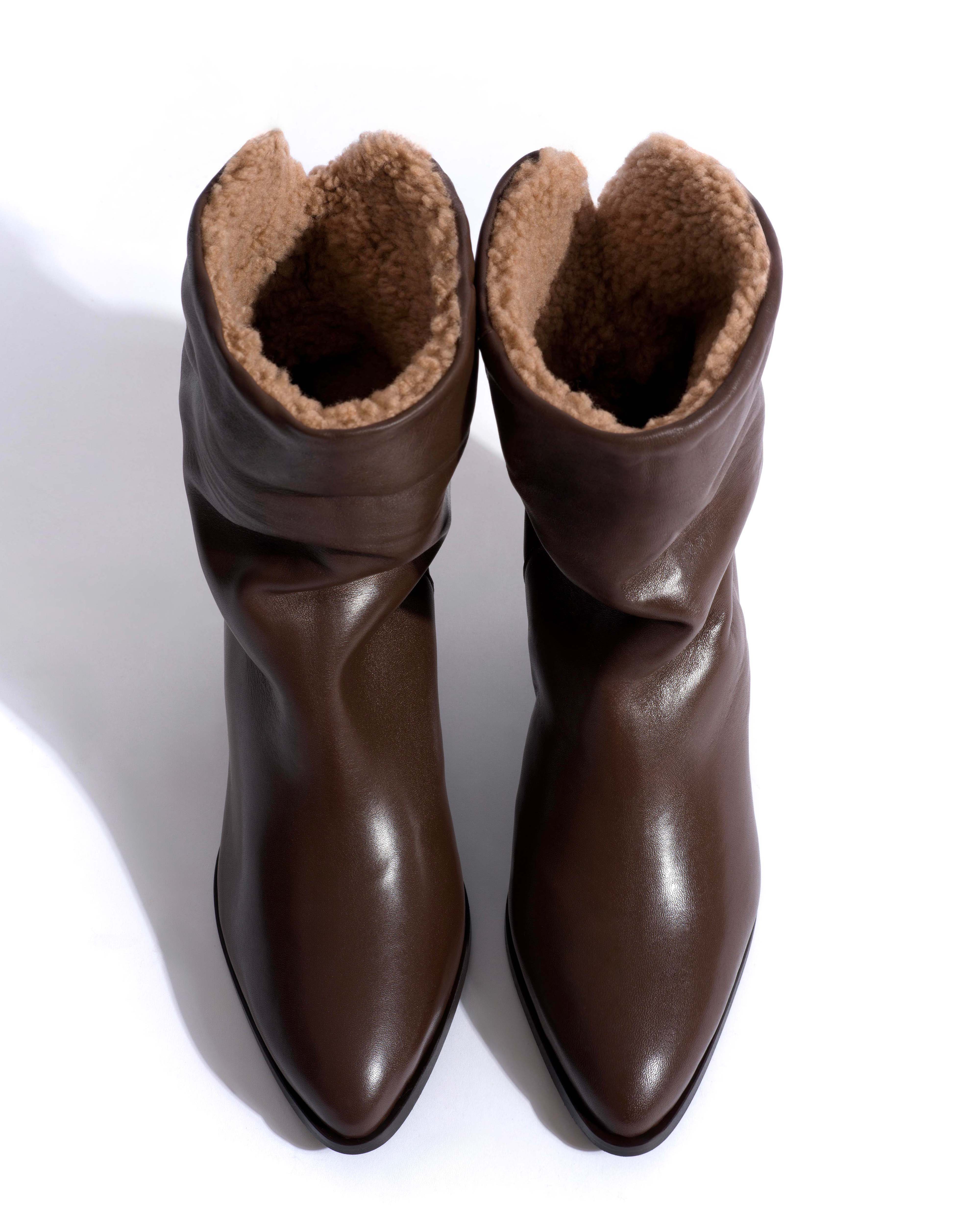 Vully 50 triangle lamb shearling Soft calf Dark taupe - Image 8