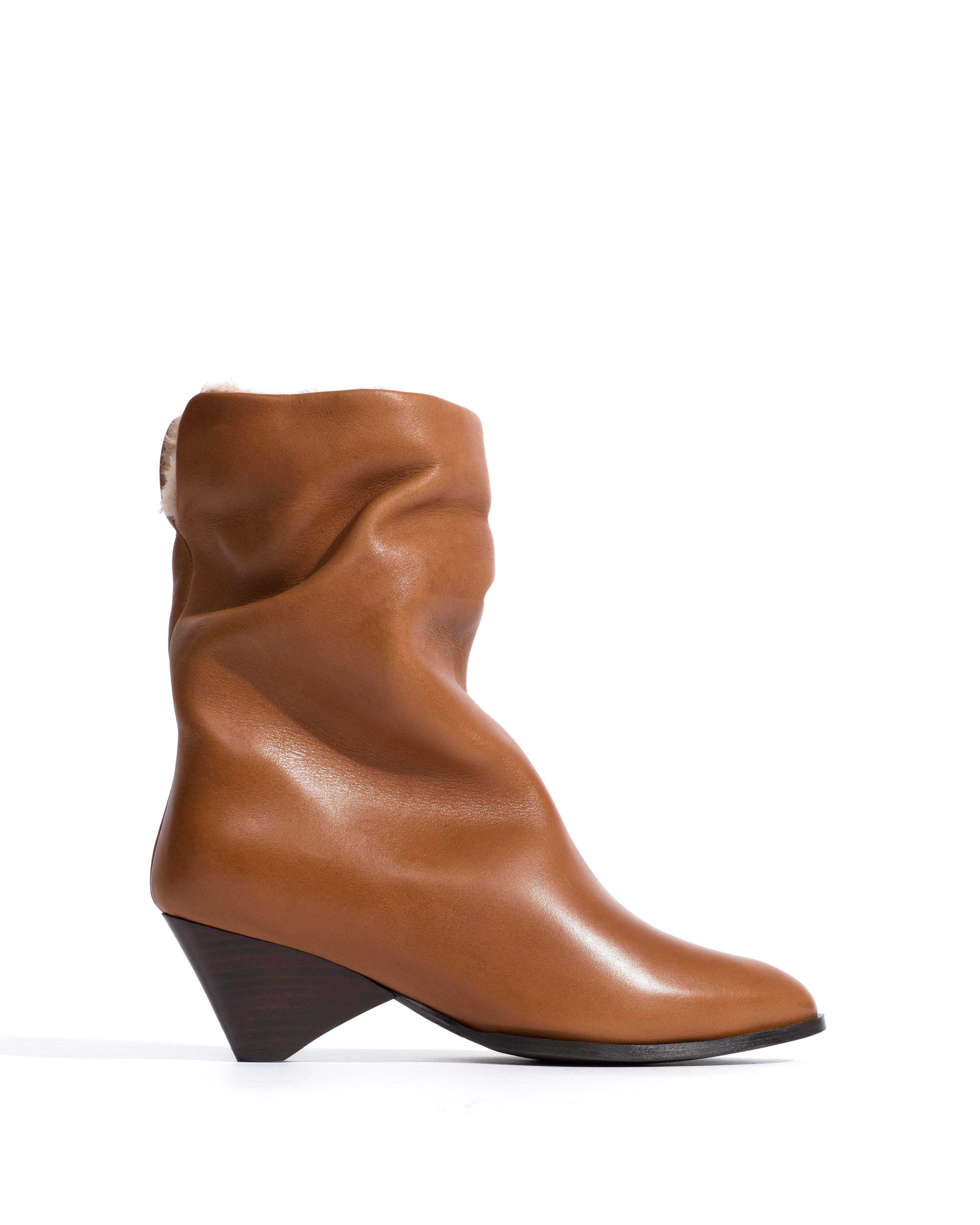 Vully 50 triangle lamb shearling Vegetal soft calf Cinnamon - Image 5