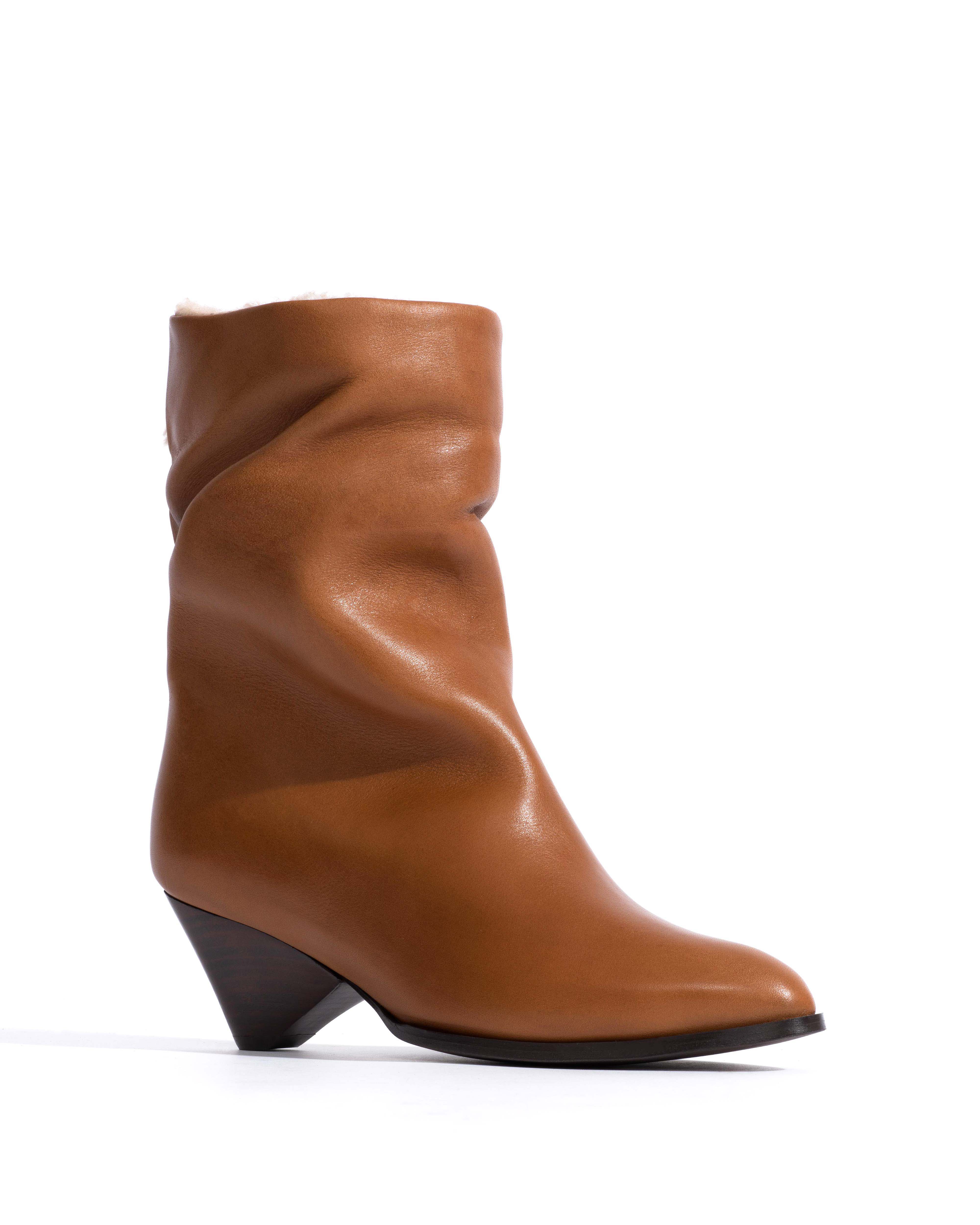 Vully 50 triangle lamb shearling Vegetal soft calf Cinnamon - Image 6