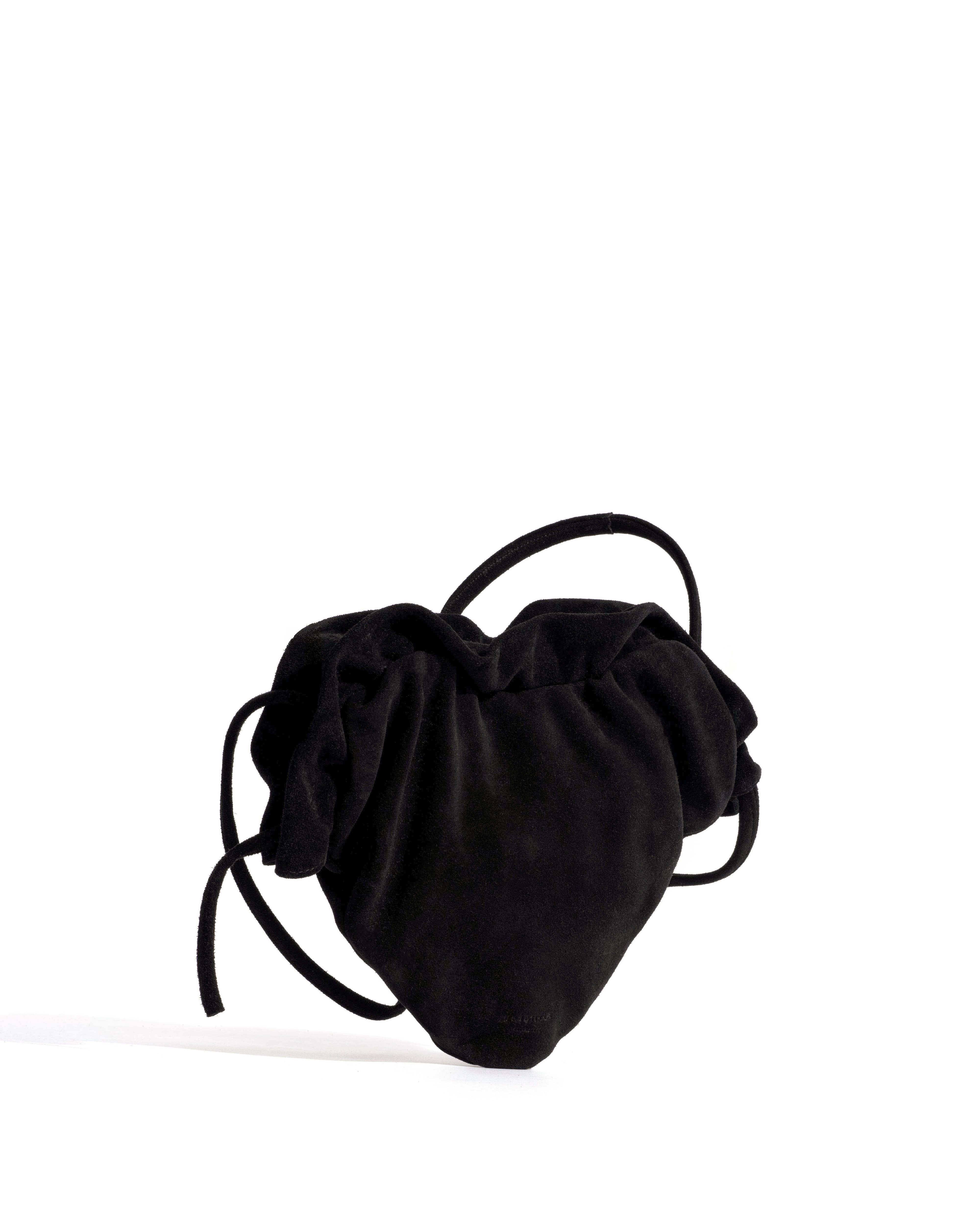 Zally classic heart bag Calf suede Black - Image 2