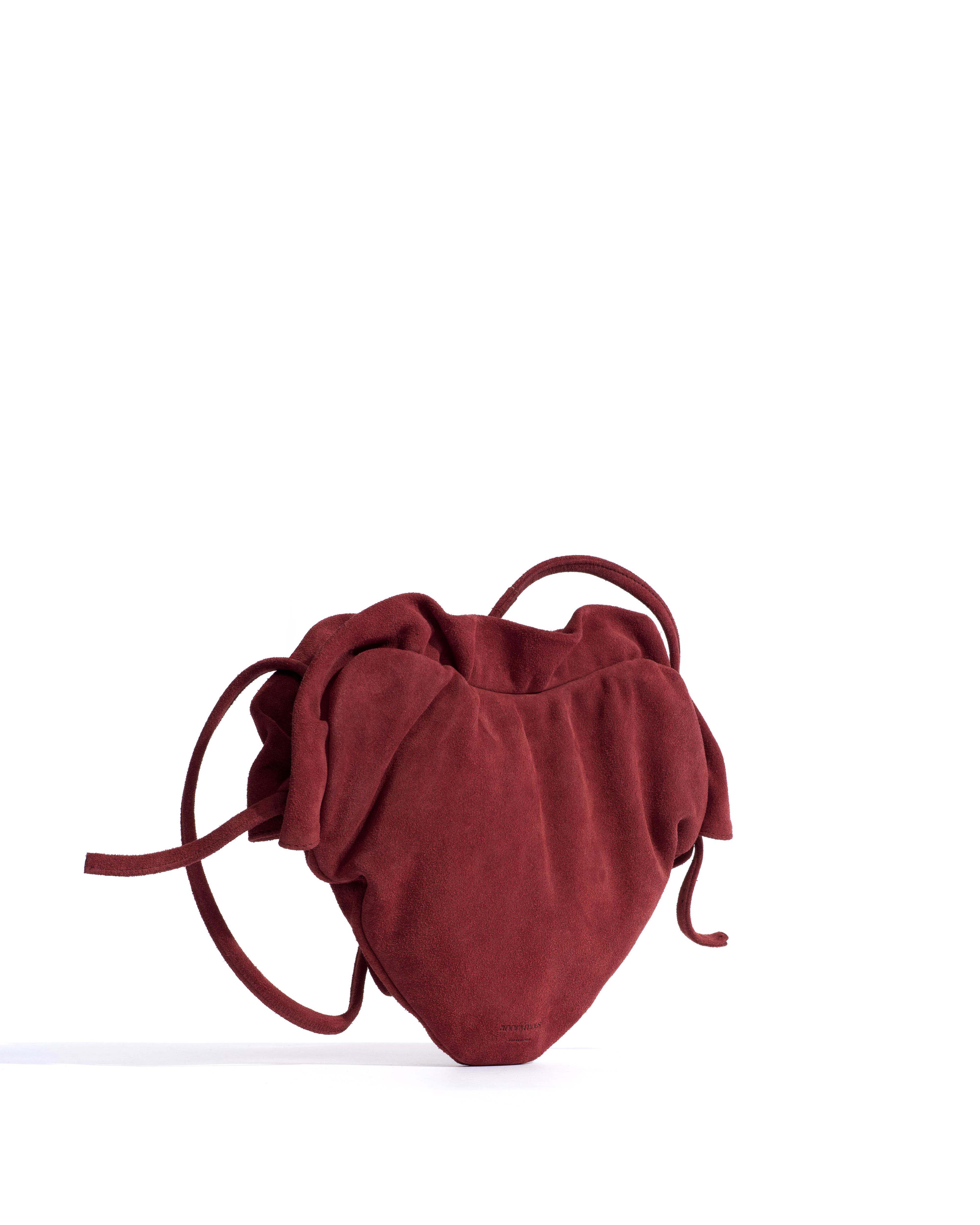 Zally classic heart bag Calf suede Pomegranate - Image 2