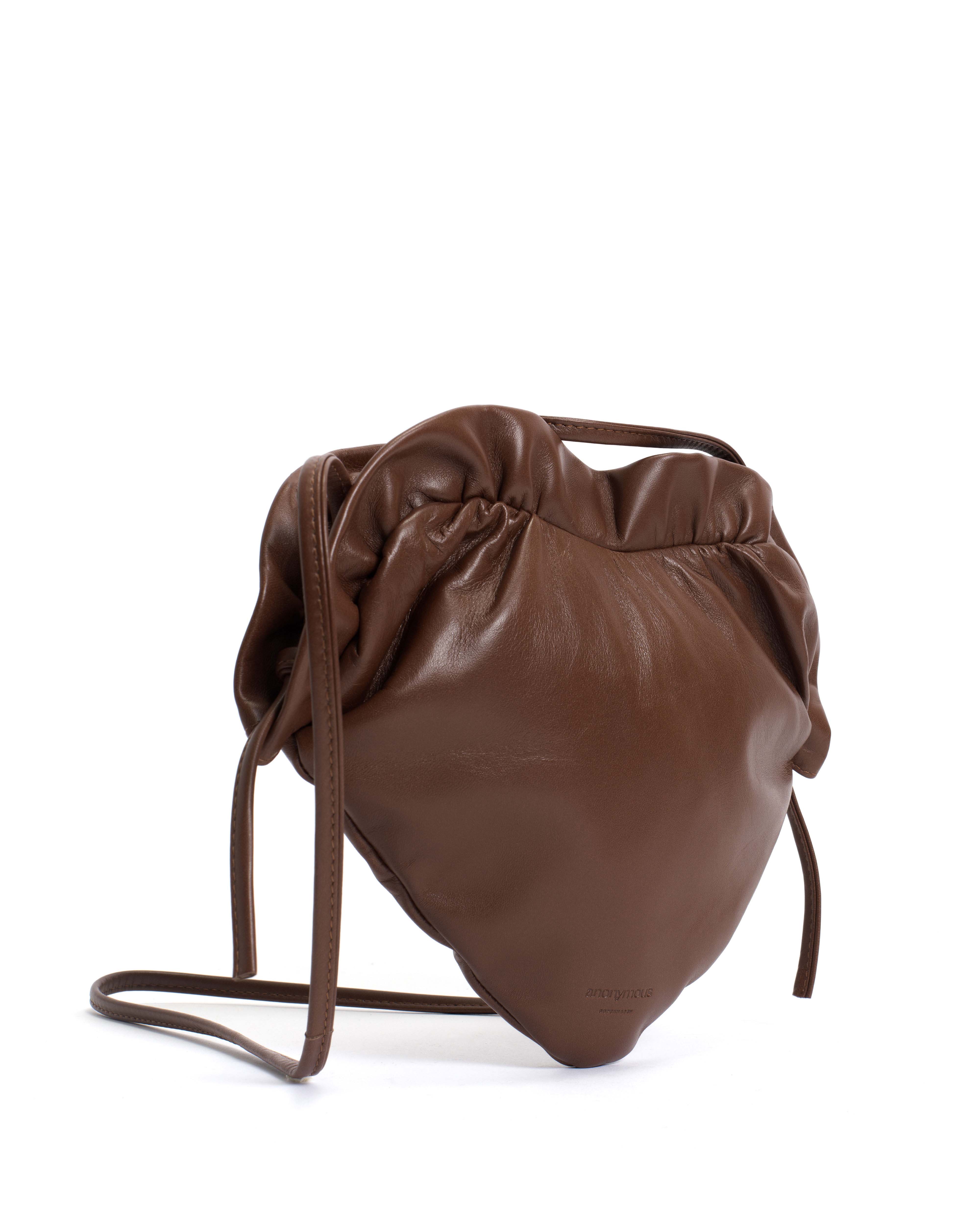 Zally classic heart bag Shiny lamb Chocolate - Image 2